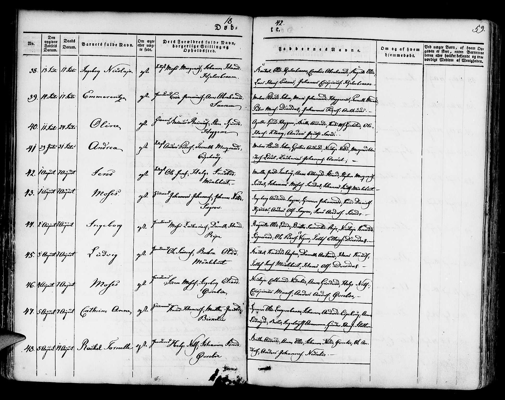 Jølster sokneprestembete, SAB/A-80701/H/Haa/Haaa/L0009: Parish register (official) no. A 9, 1833-1848, p. 59