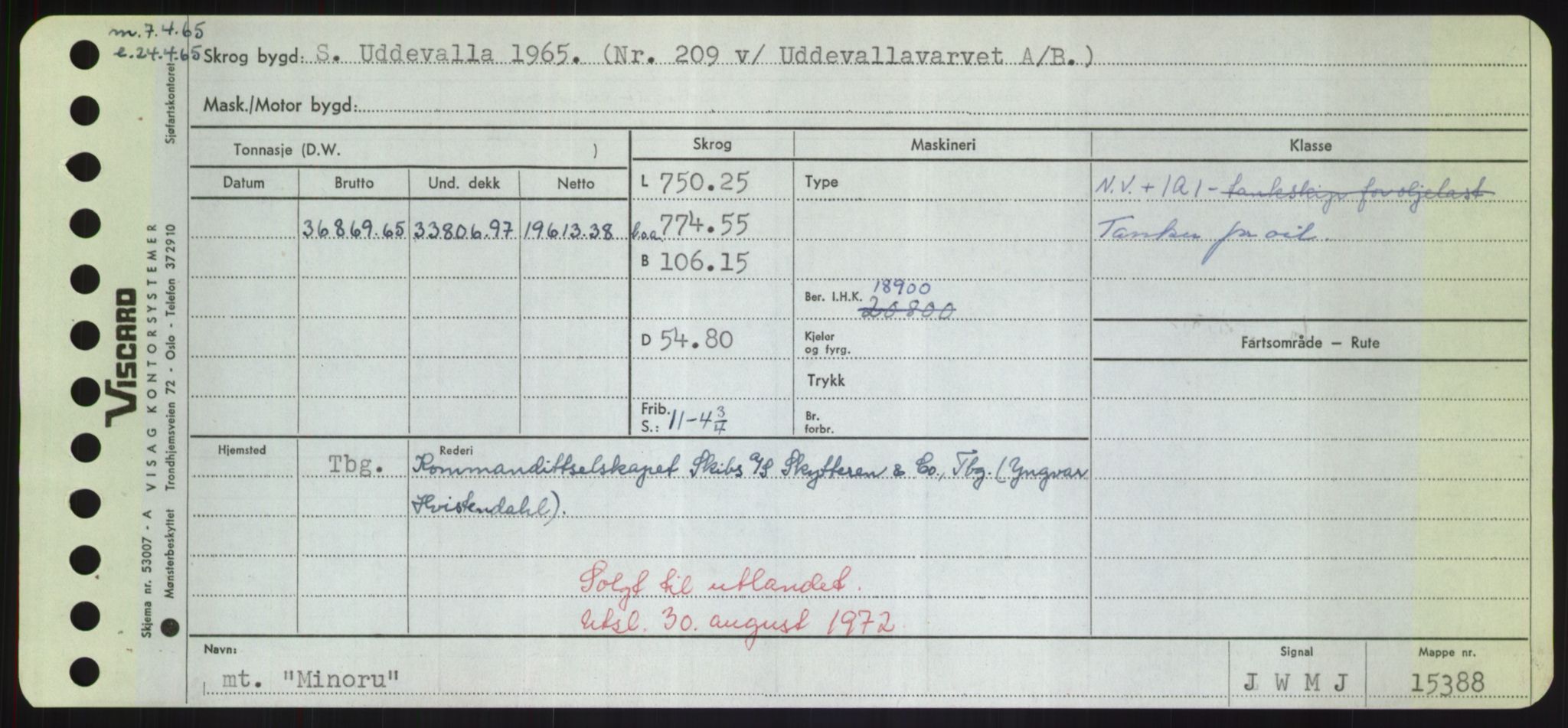 Sjøfartsdirektoratet med forløpere, Skipsmålingen, RA/S-1627/H/Hd/L0025: Fartøy, Min-Mås, p. 33