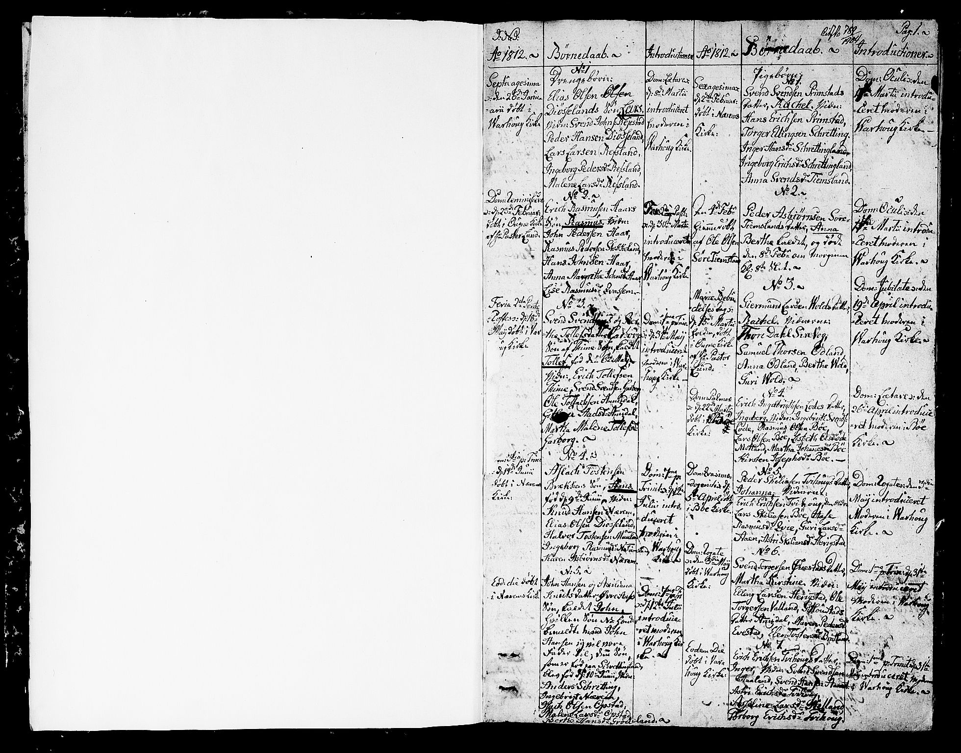Hå sokneprestkontor, SAST/A-101801/001/30BA/L0002: Parish register (official) no. A 2, 1812-1817, p. 1