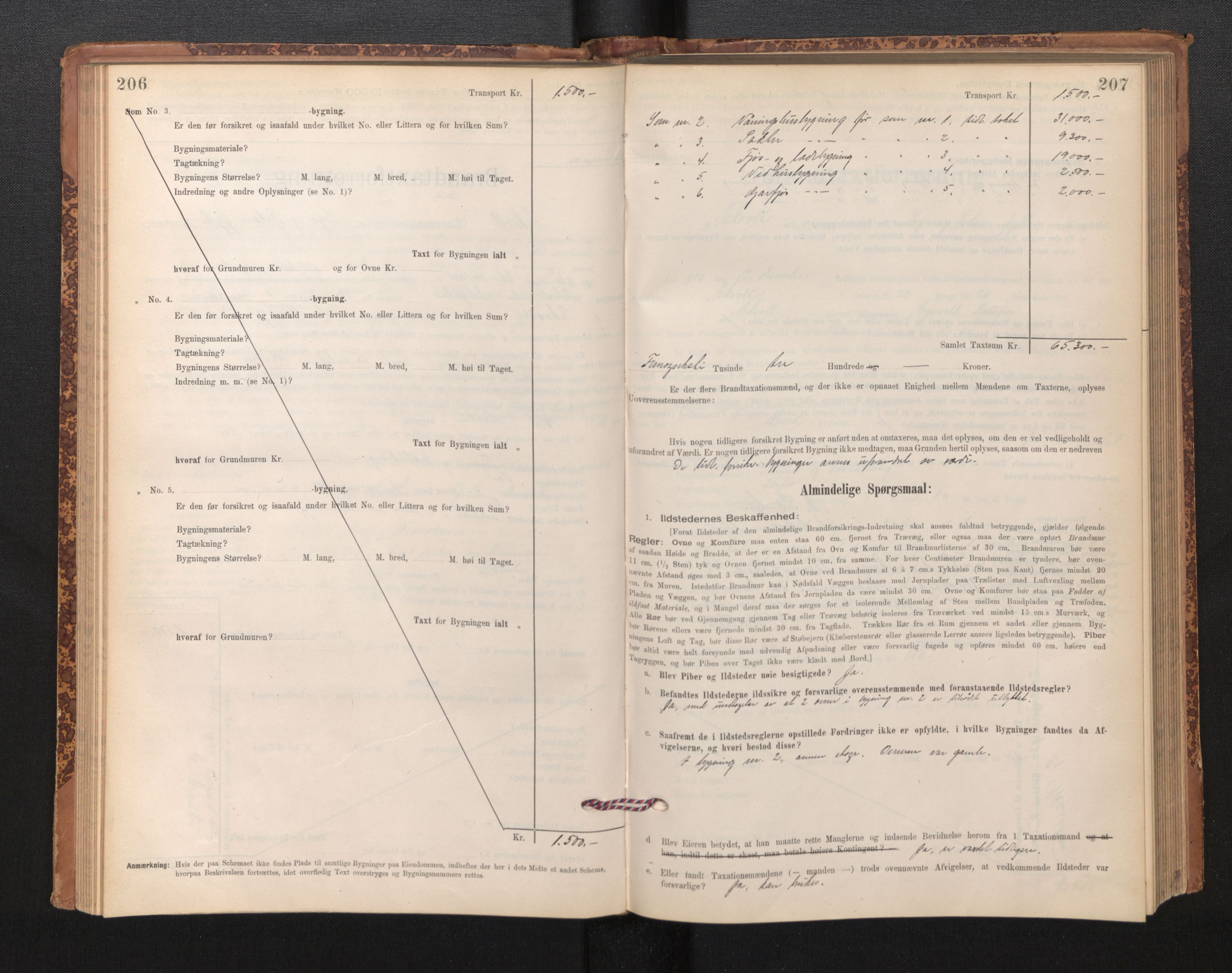 Lensmannen i Askvoll, SAB/A-26301/0012/L0004: Branntakstprotokoll, skjematakst og liste over branntakstmenn, 1895-1932, p. 206-207