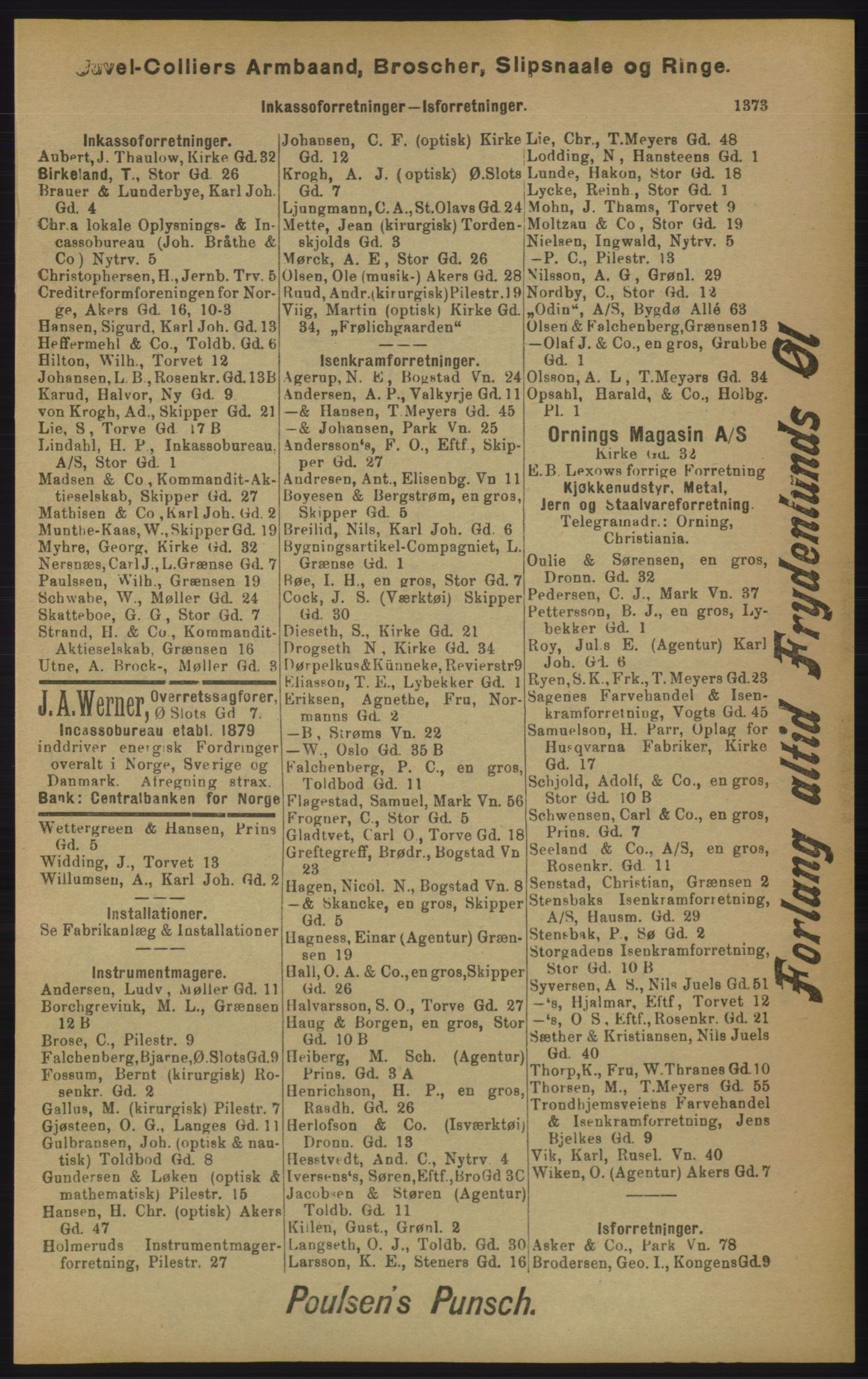 Kristiania/Oslo adressebok, PUBL/-, 1905, p. 1373