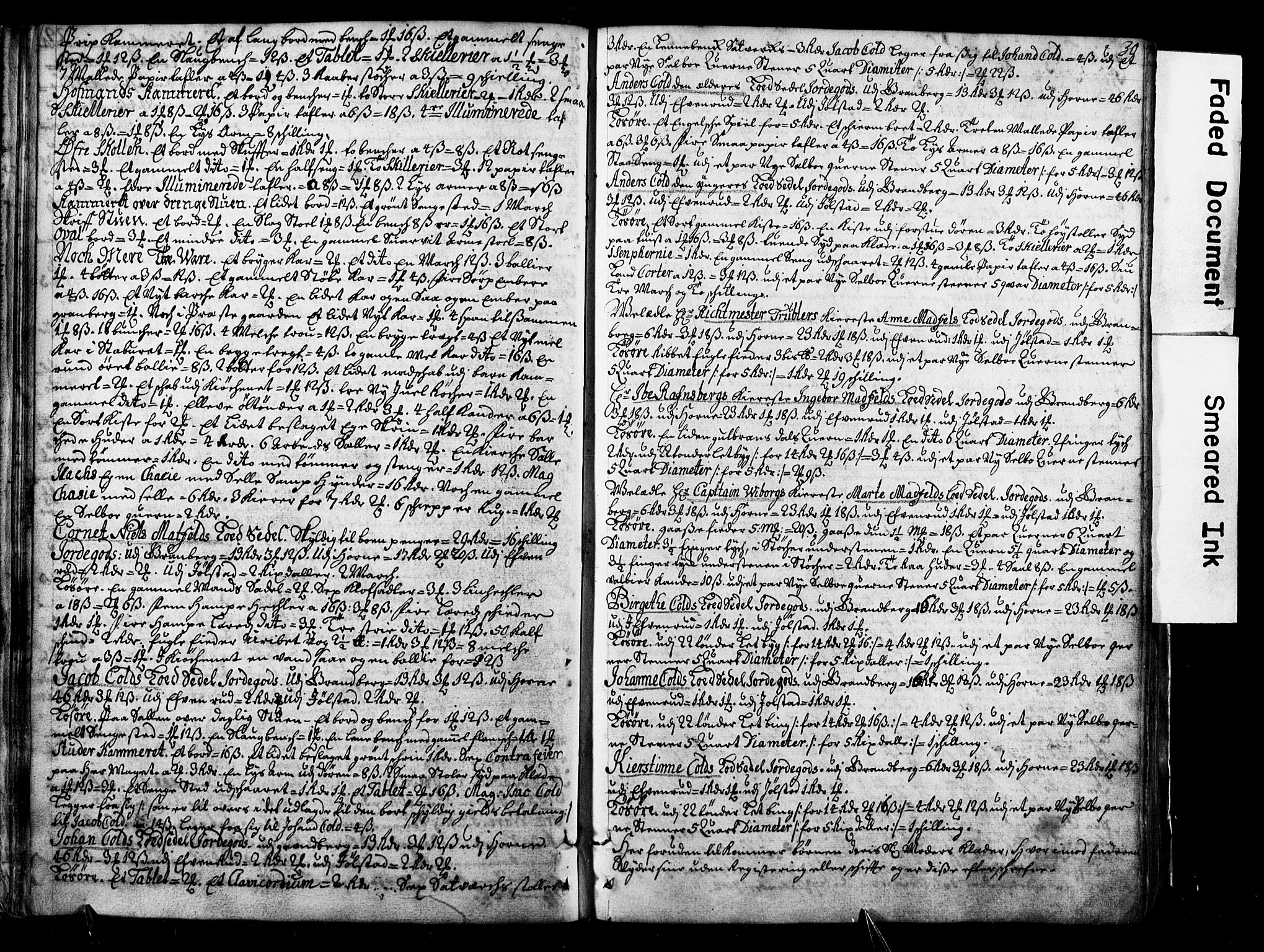 Østerdalens prosti, AV/SAH-PROST-028/G/Ga/L0001: Skifteprotokoll, geistlige skifter, 1696-1779, p. 29b-30a