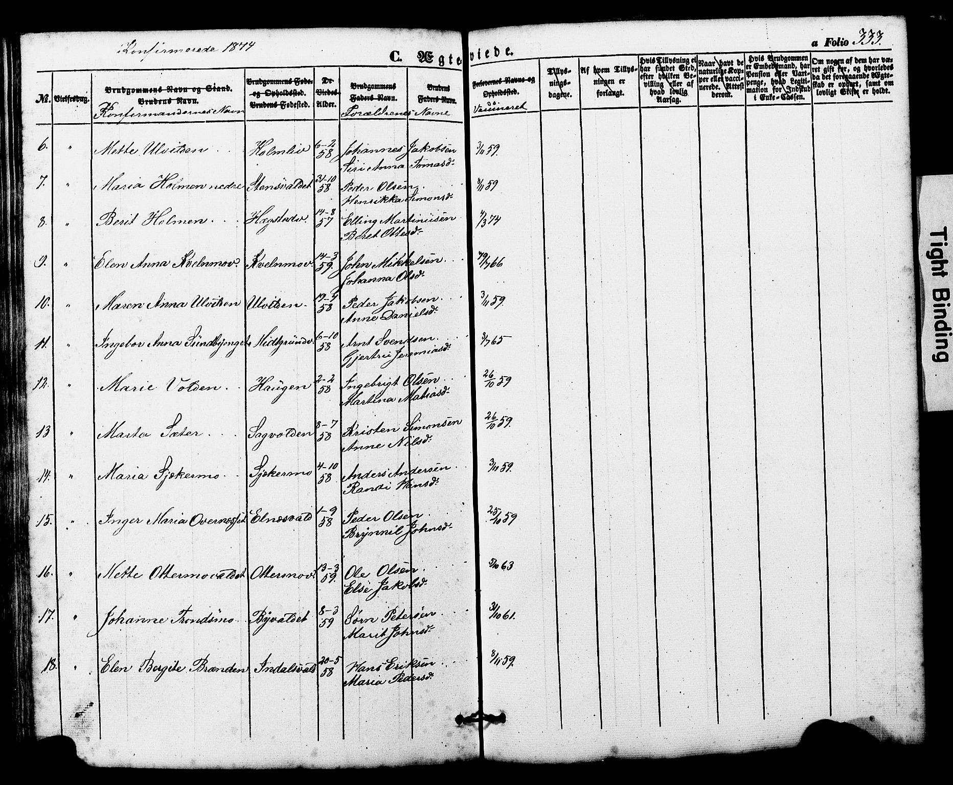 Ministerialprotokoller, klokkerbøker og fødselsregistre - Nord-Trøndelag, AV/SAT-A-1458/724/L0268: Parish register (copy) no. 724C04, 1846-1878, p. 333