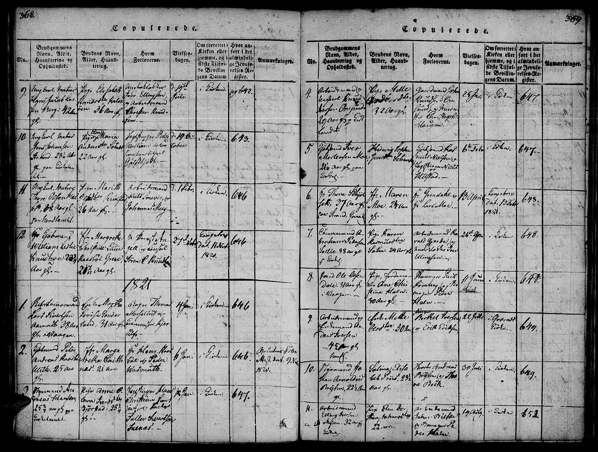 Ministerialprotokoller, klokkerbøker og fødselsregistre - Møre og Romsdal, AV/SAT-A-1454/572/L0842: Parish register (official) no. 572A05, 1819-1832, p. 368-369