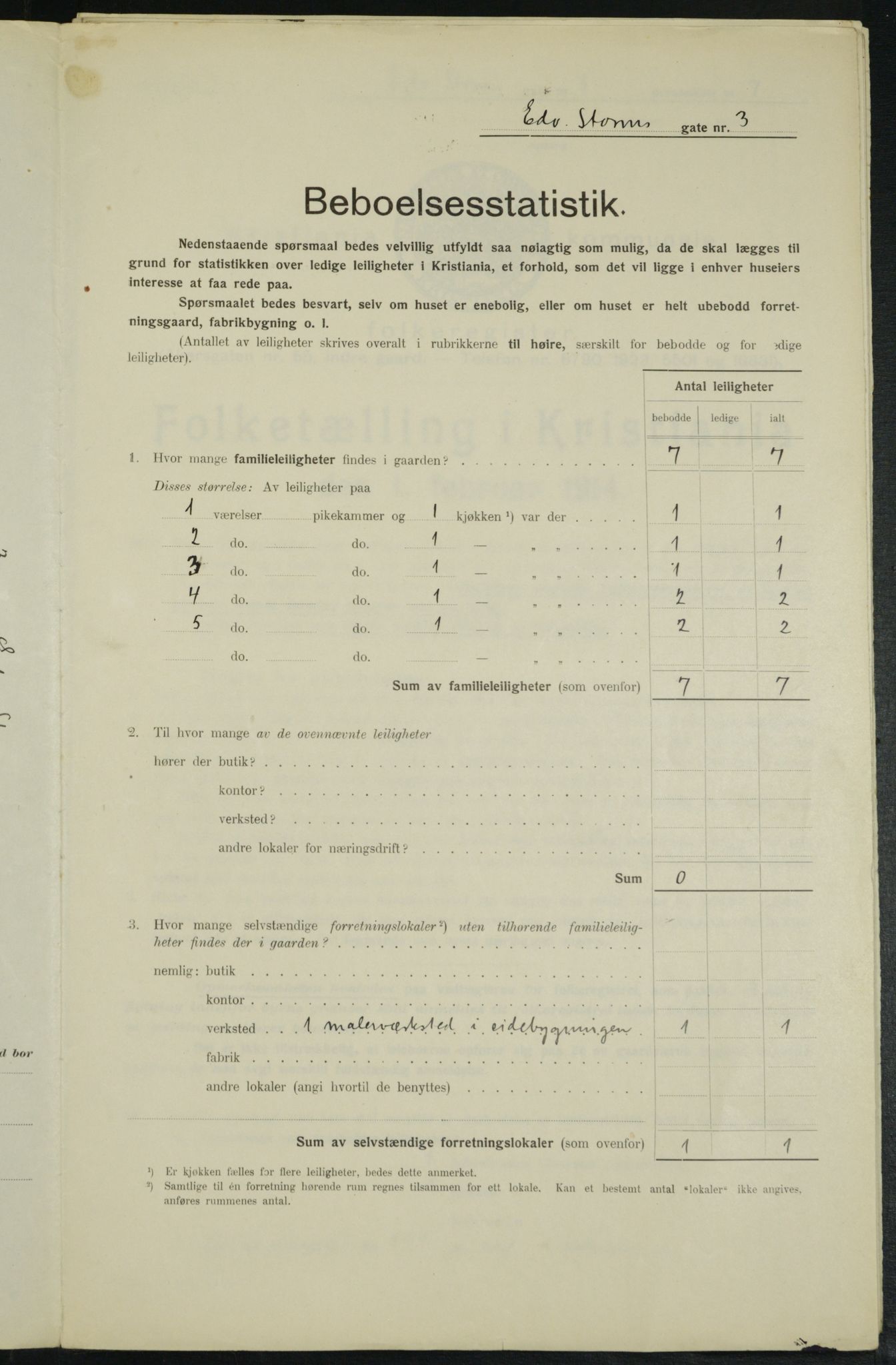 OBA, Municipal Census 1914 for Kristiania, 1914, p. 18885