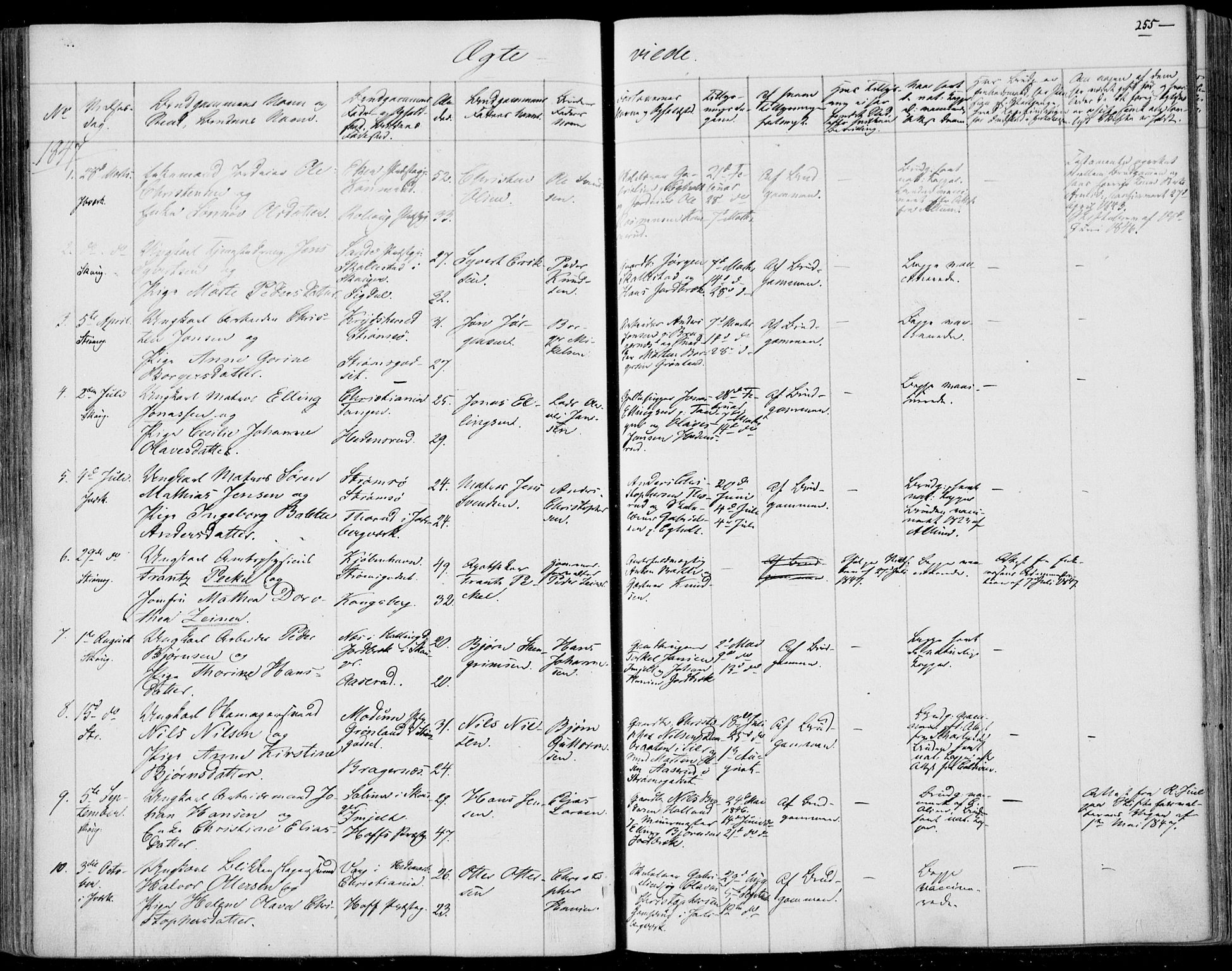 Skoger kirkebøker, SAKO/A-59/F/Fa/L0003: Parish register (official) no. I 3, 1842-1861, p. 255