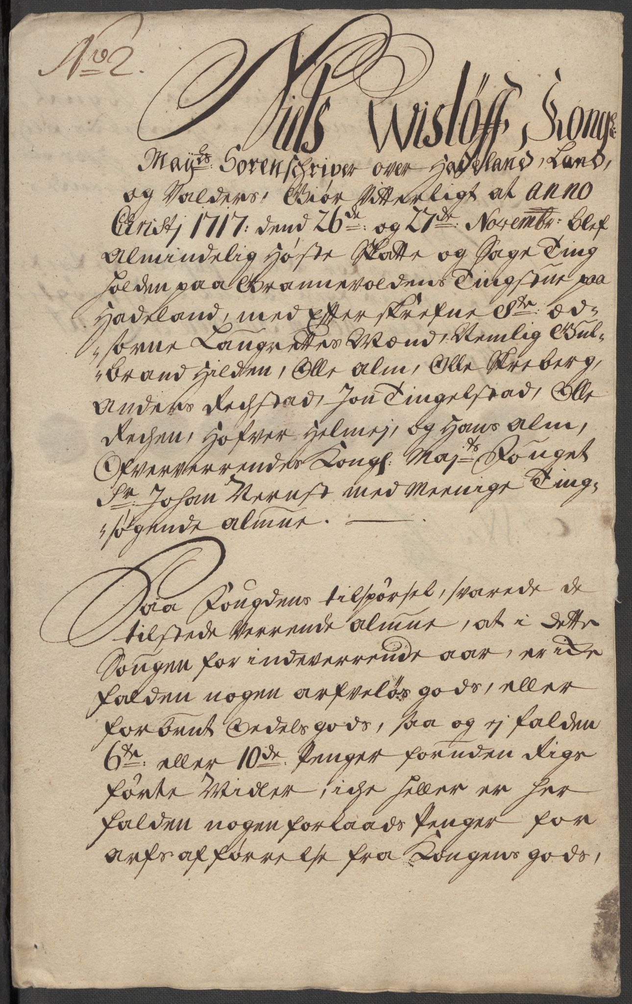 Rentekammeret inntil 1814, Reviderte regnskaper, Fogderegnskap, RA/EA-4092/R18/L1318: Fogderegnskap Hadeland, Toten og Valdres, 1717, p. 3