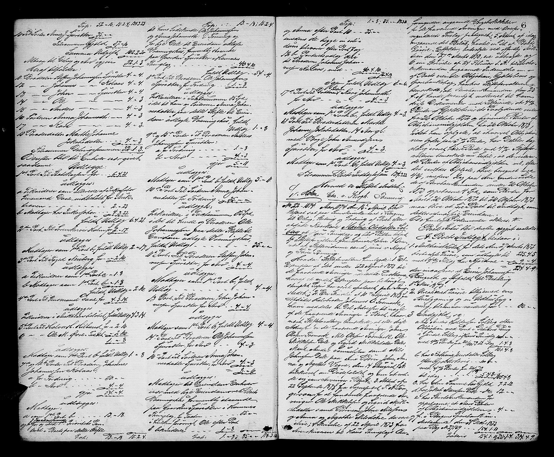 Nordhordland sorenskrivar, AV/SAB-A-2901/1/H/Hd/Hda/L0008: Skifteutlodningsprotokollar, 1874-1876, p. 5b-6a