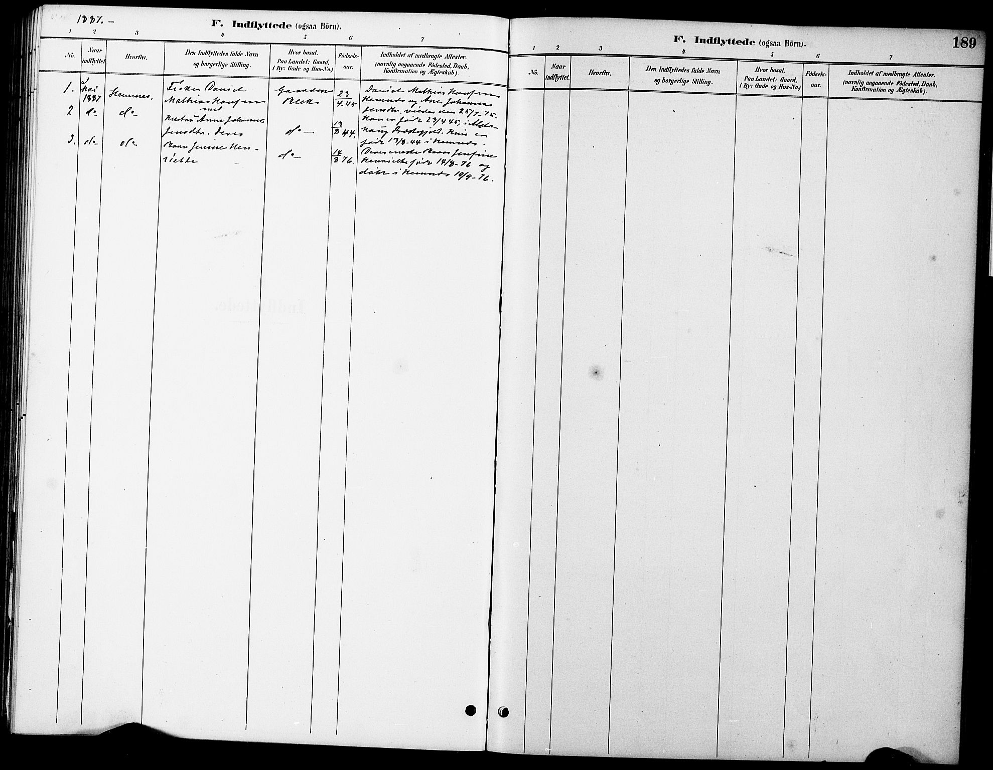 Ministerialprotokoller, klokkerbøker og fødselsregistre - Nordland, AV/SAT-A-1459/899/L1448: Parish register (copy) no. 899C03, 1887-1902, p. 189