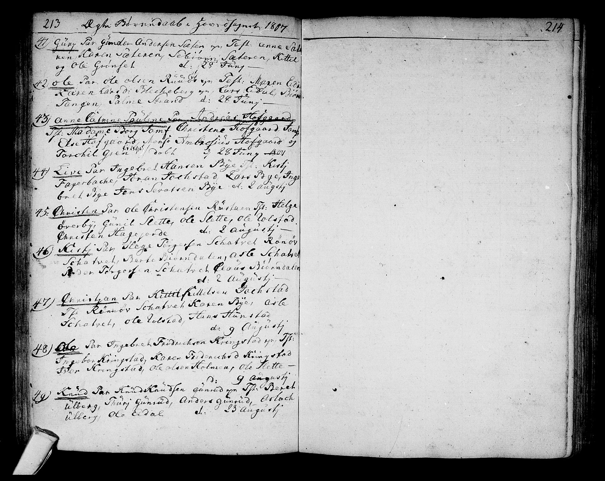 Sigdal kirkebøker, AV/SAKO-A-245/F/Fa/L0003: Parish register (official) no. I 3, 1793-1811, p. 213-214