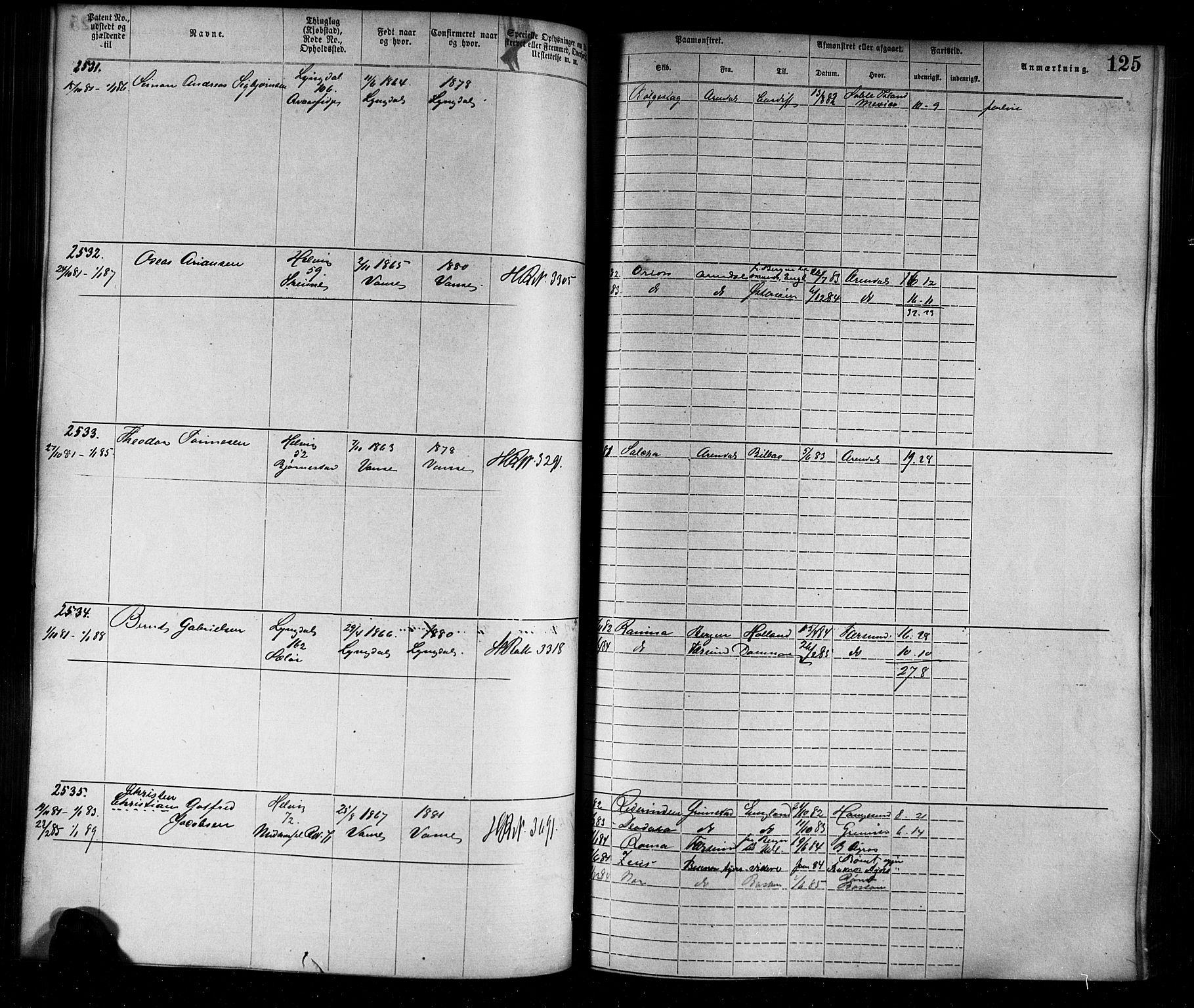 Farsund mønstringskrets, AV/SAK-2031-0017/F/Fa/L0006: Annotasjonsrulle nr 1911-3805 med register, Z-3, 1877-1894, p. 153