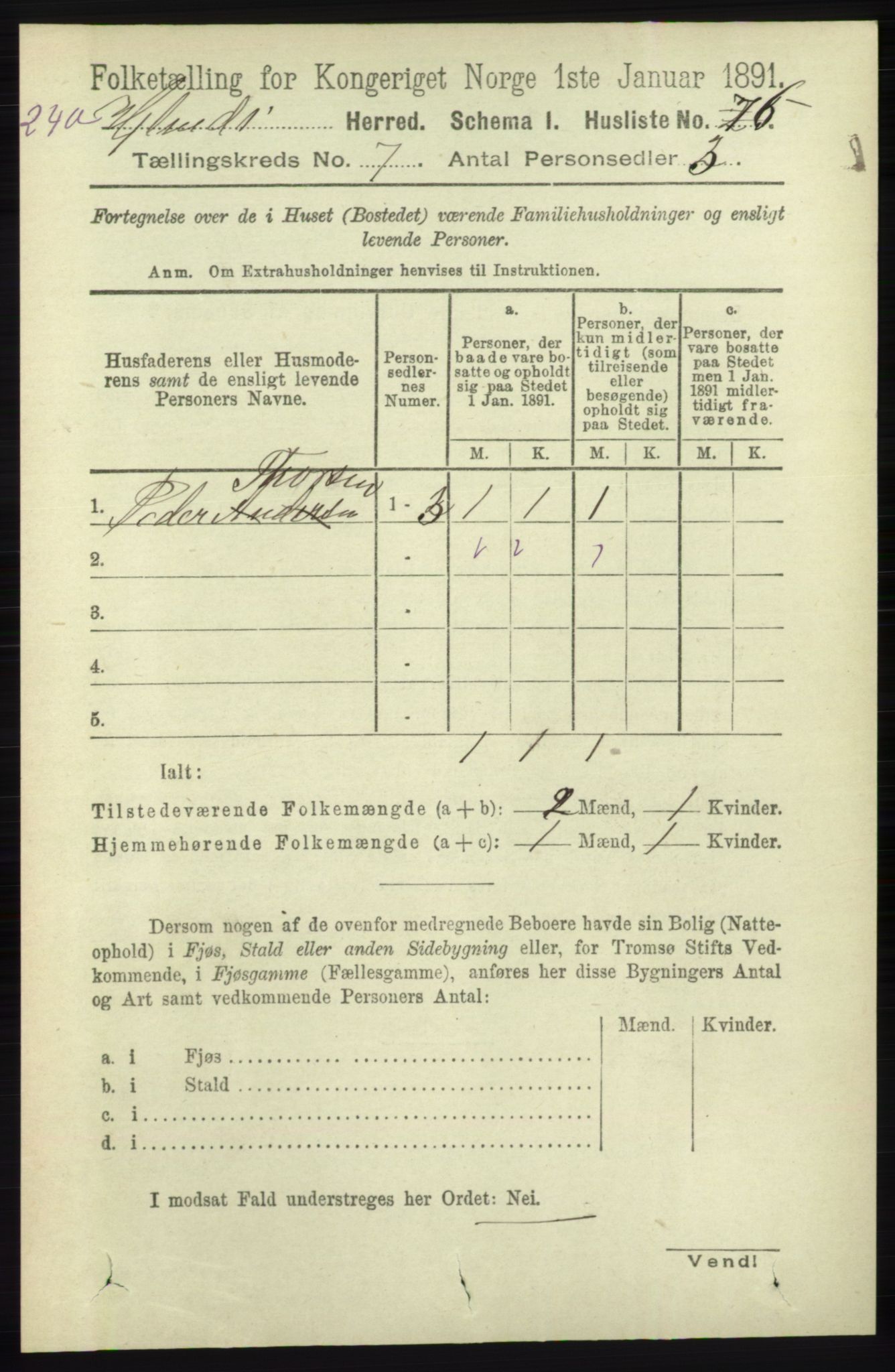 RA, 1891 census for 1133 Hjelmeland, 1891, p. 1939