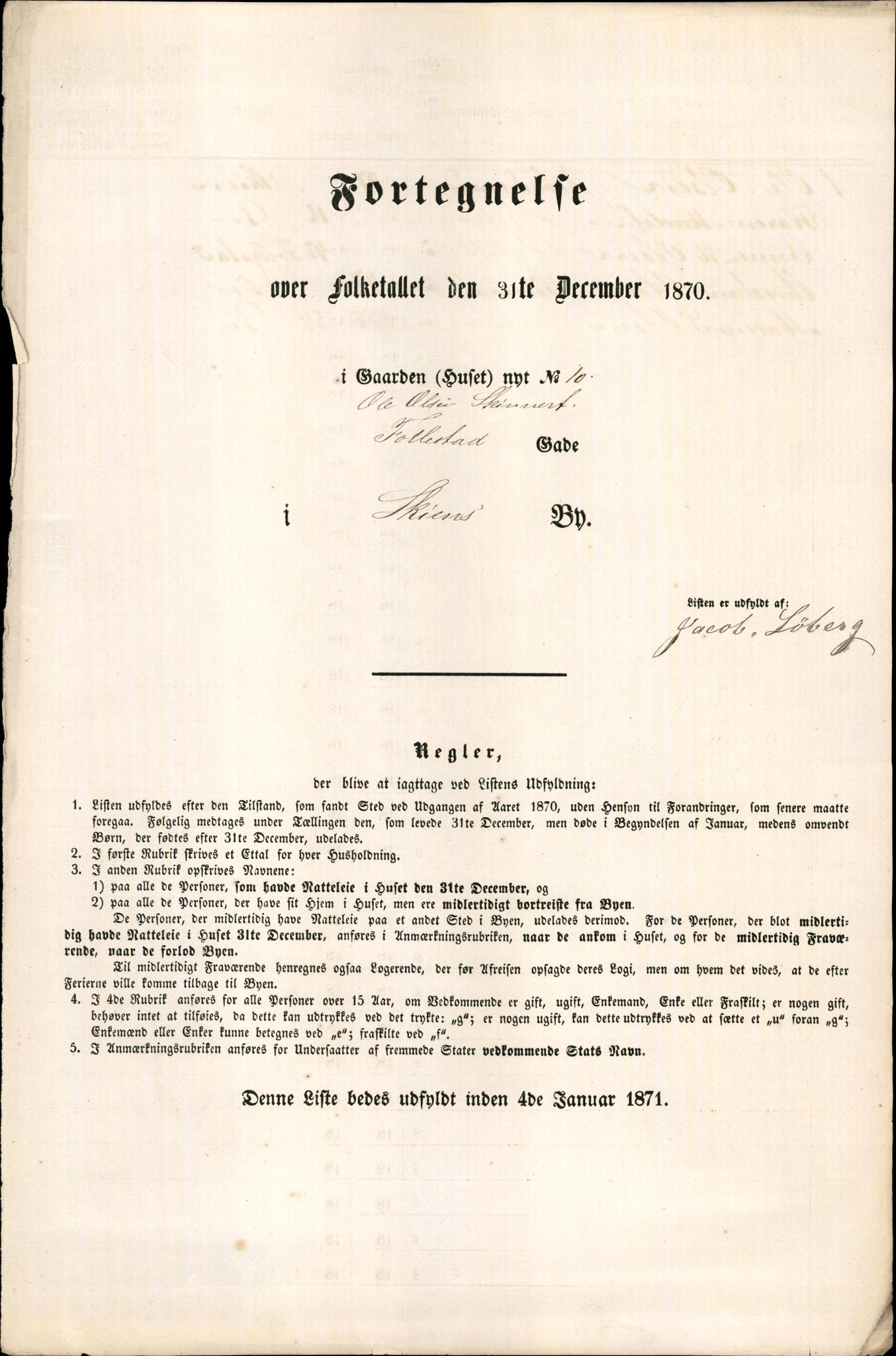 RA, 1870 census for 0806 Skien, 1870, p. 811