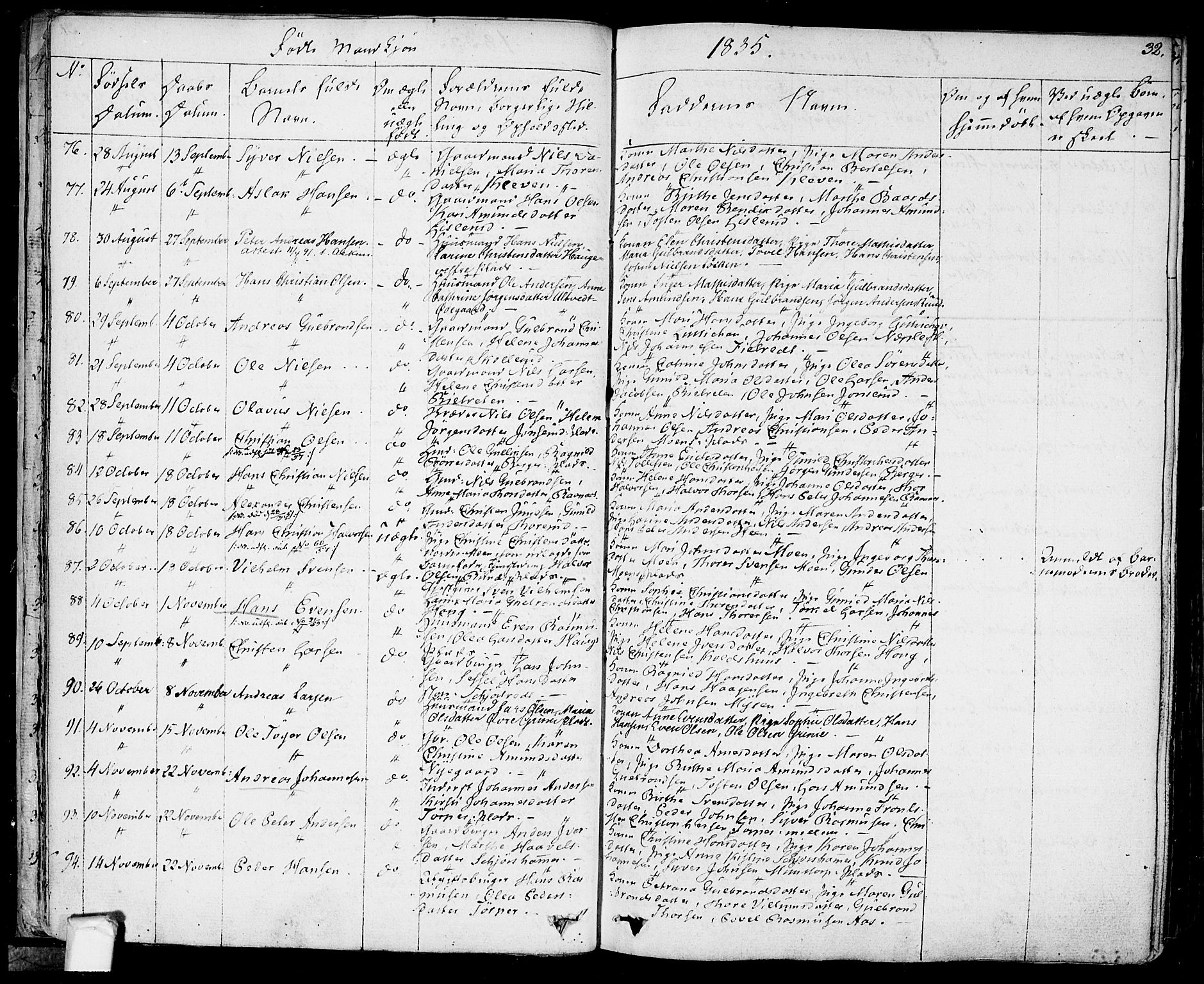 Eidsberg prestekontor Kirkebøker, AV/SAO-A-10905/F/Fa/L0008: Parish register (official) no. I 8, 1832-1848, p. 32