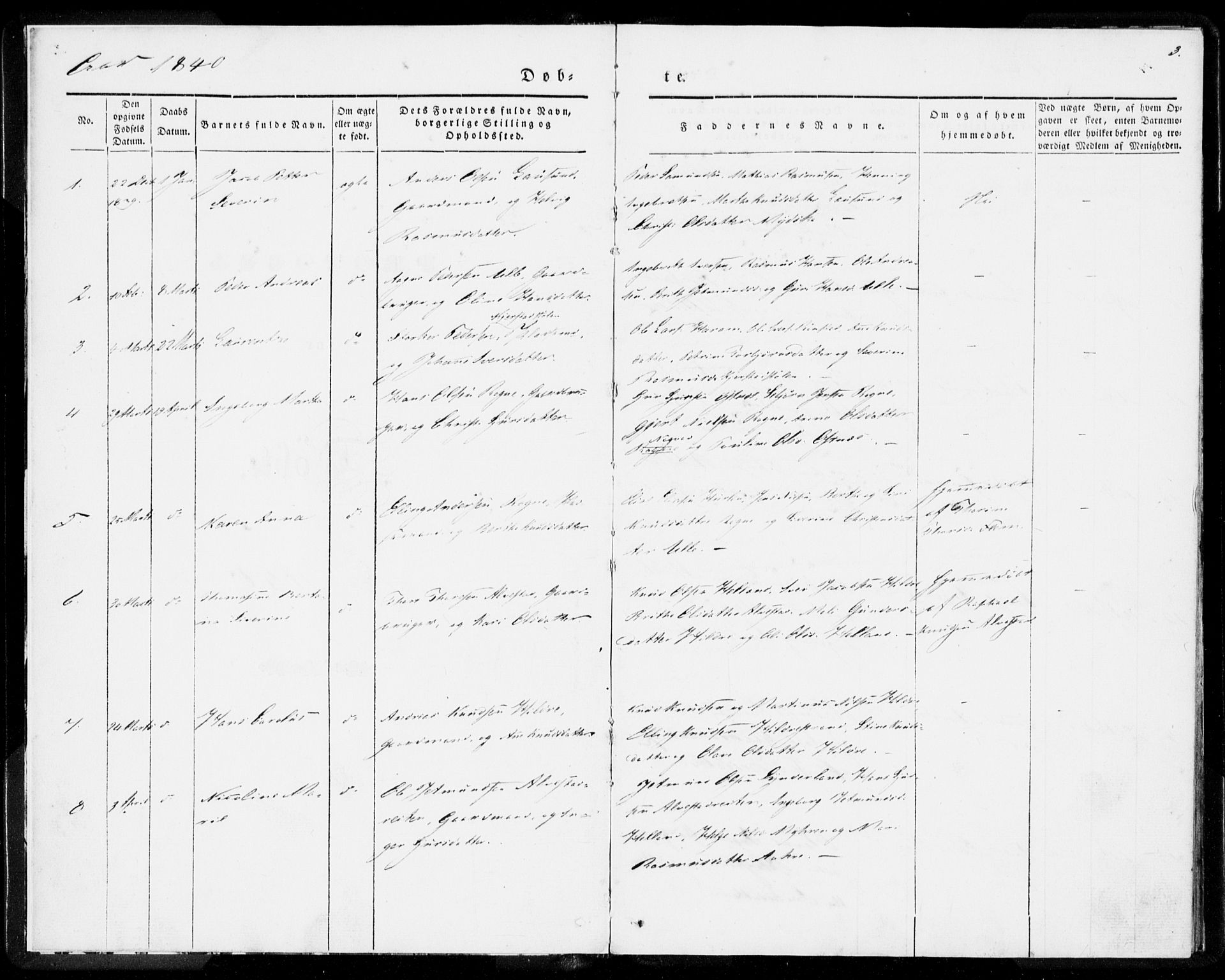 Ministerialprotokoller, klokkerbøker og fødselsregistre - Møre og Romsdal, SAT/A-1454/536/L0496: Parish register (official) no. 536A05, 1840-1847, p. 3