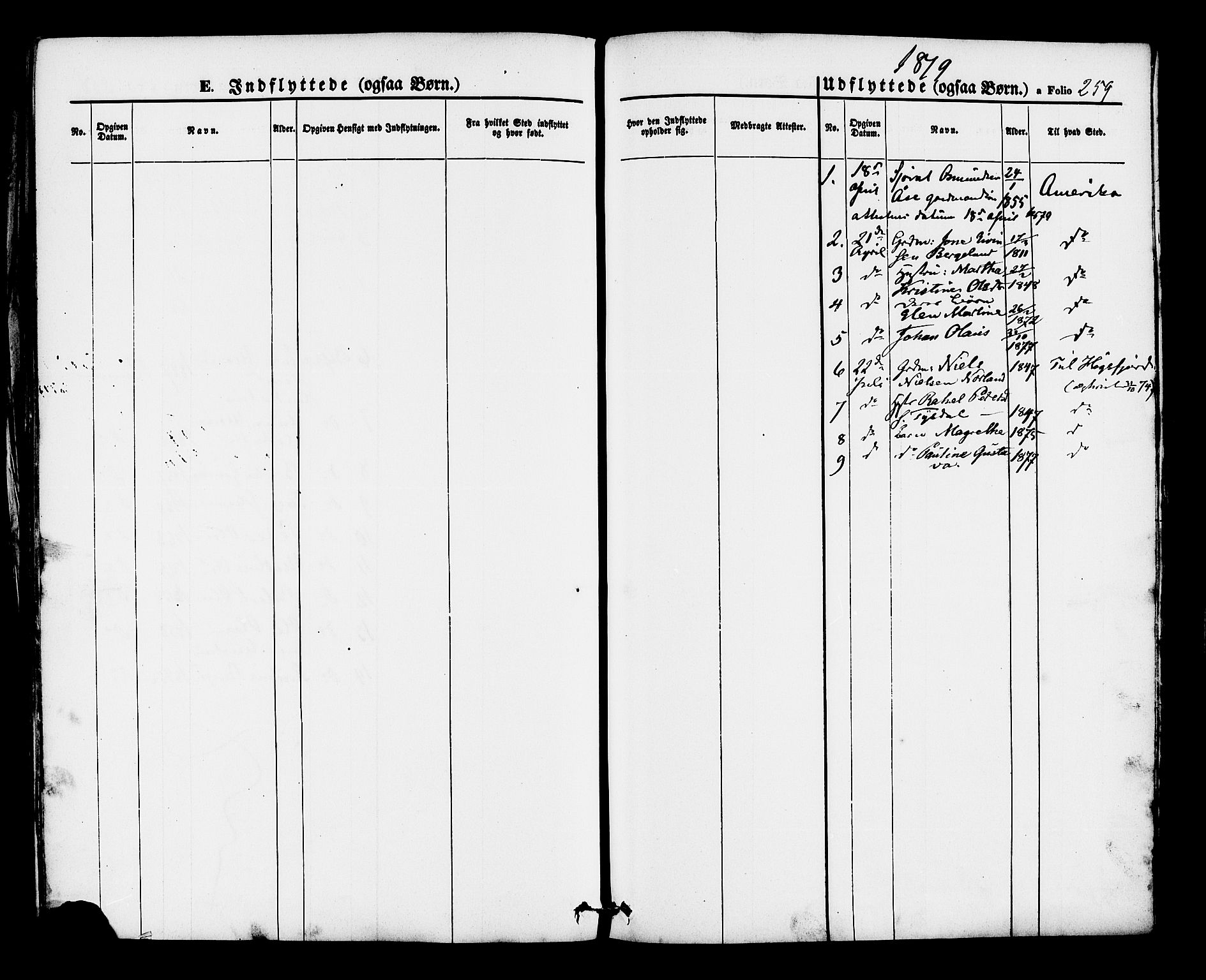 Hjelmeland sokneprestkontor, AV/SAST-A-101843/01/IV/L0012: Parish register (official) no. A 12, 1862-1886, p. 259