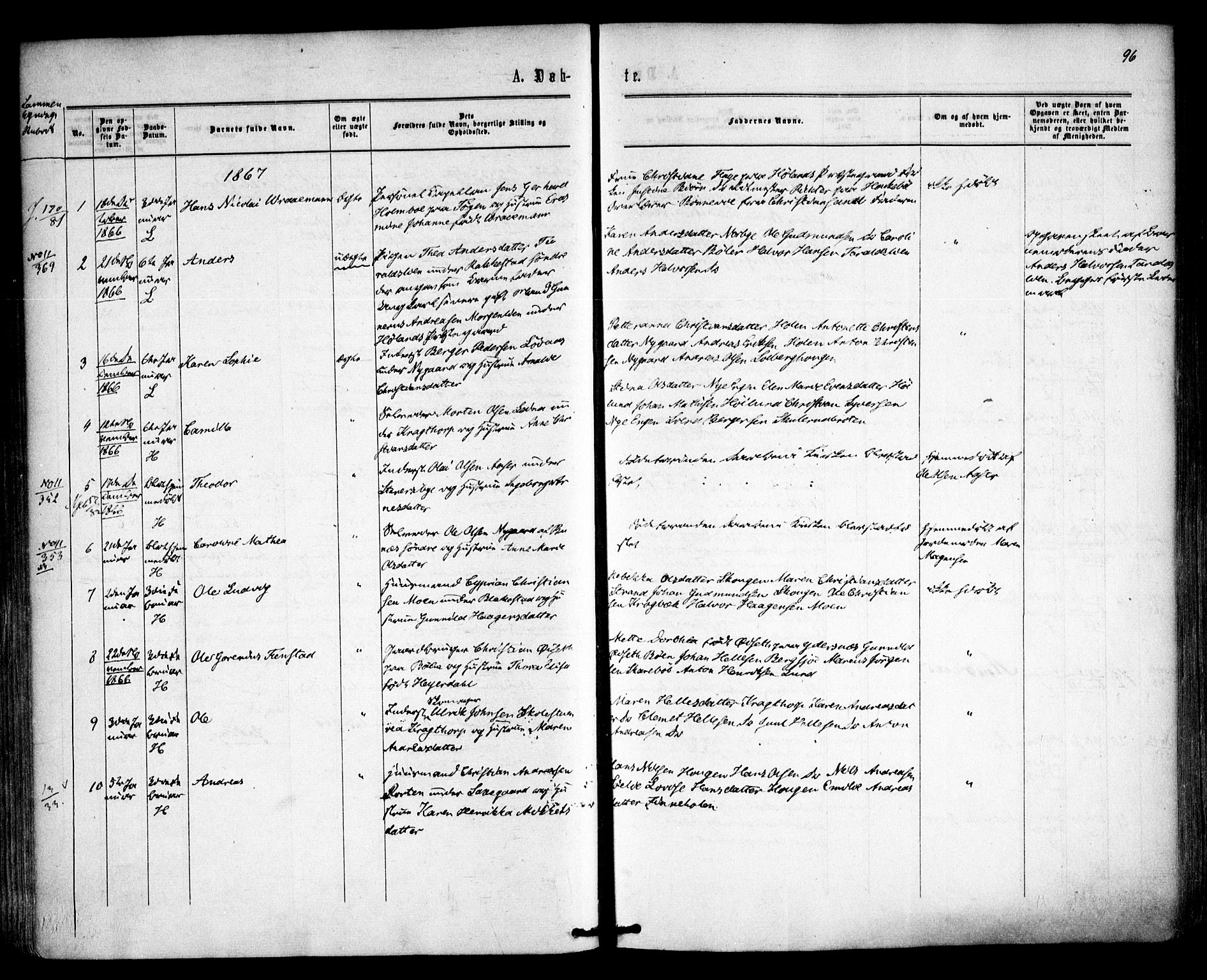 Høland prestekontor Kirkebøker, AV/SAO-A-10346a/F/Fa/L0011: Parish register (official) no. I 11, 1862-1869, p. 96