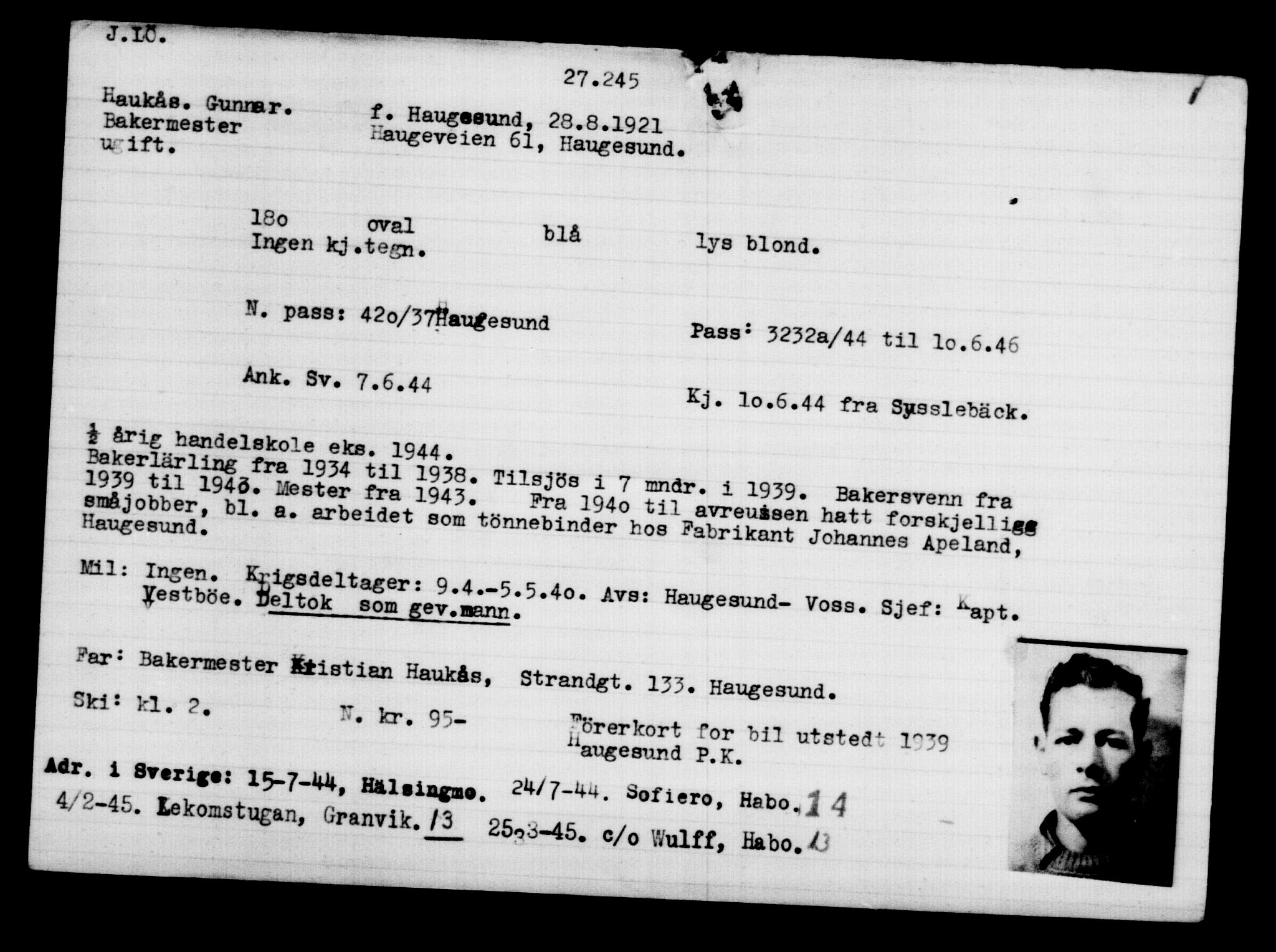 Den Kgl. Norske Legasjons Flyktningskontor, AV/RA-S-6753/V/Va/L0011: Kjesäterkartoteket.  Flyktningenr. 25300-28349, 1940-1945, p. 2053