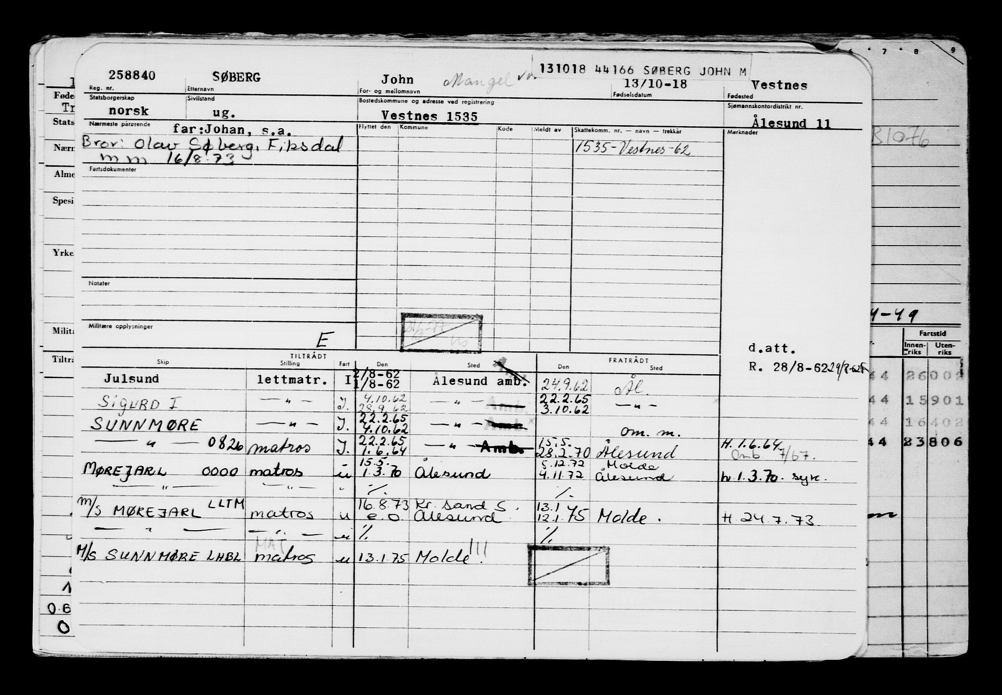 Direktoratet for sjømenn, AV/RA-S-3545/G/Gb/L0163: Hovedkort, 1918, p. 298