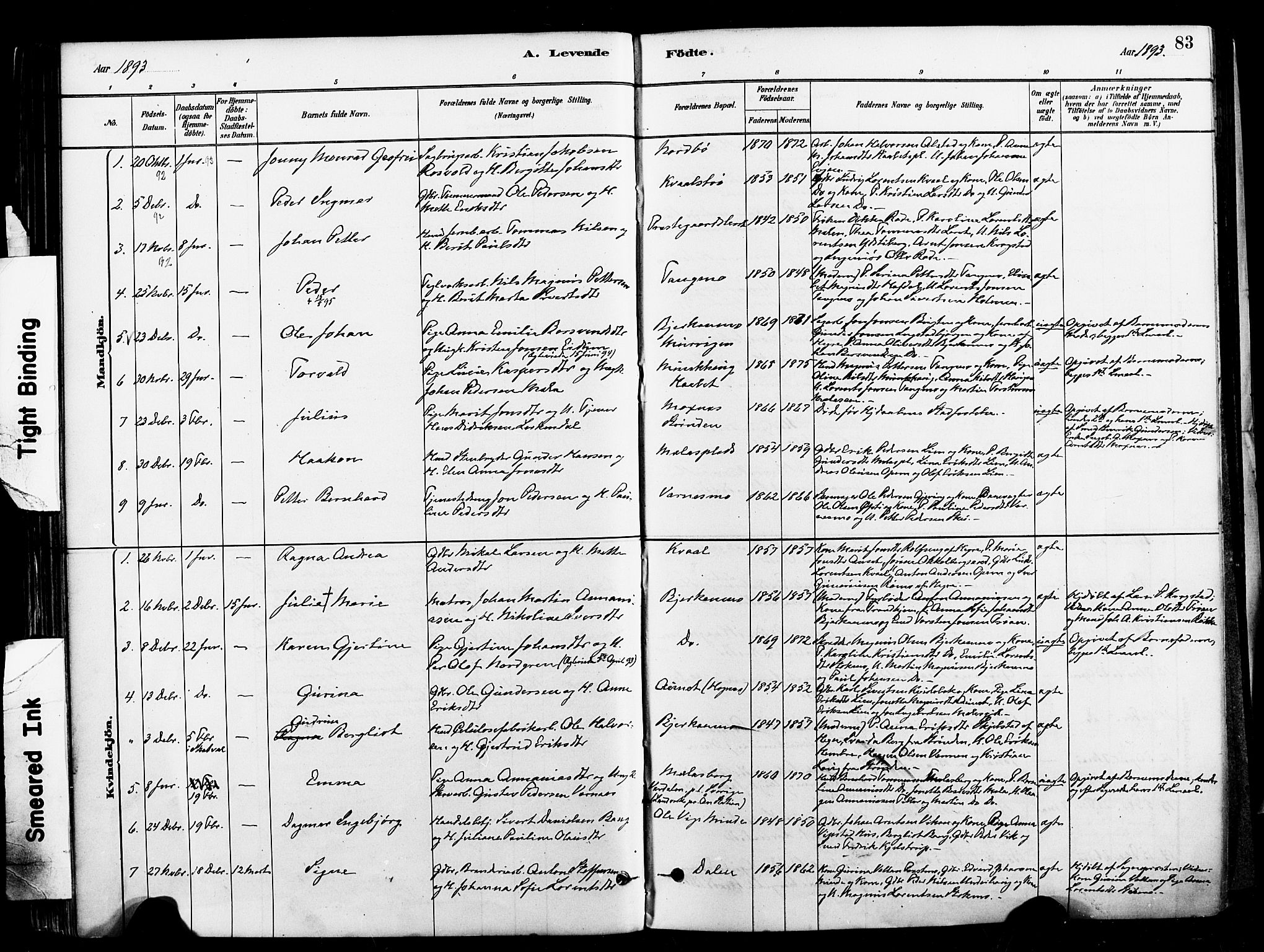 Ministerialprotokoller, klokkerbøker og fødselsregistre - Nord-Trøndelag, AV/SAT-A-1458/709/L0077: Parish register (official) no. 709A17, 1880-1895, p. 83