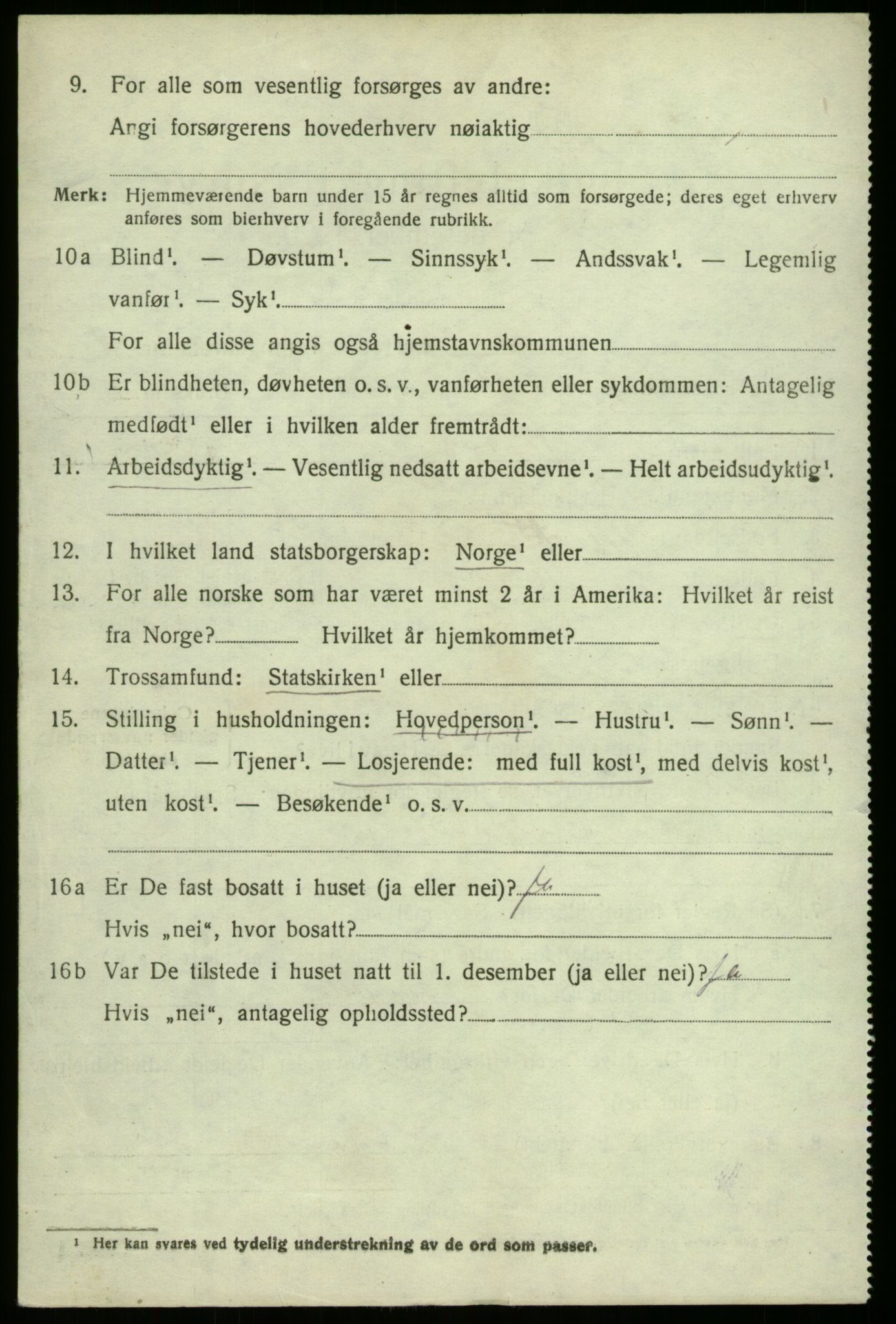 SAB, 1920 census for Haus, 1920, p. 6136