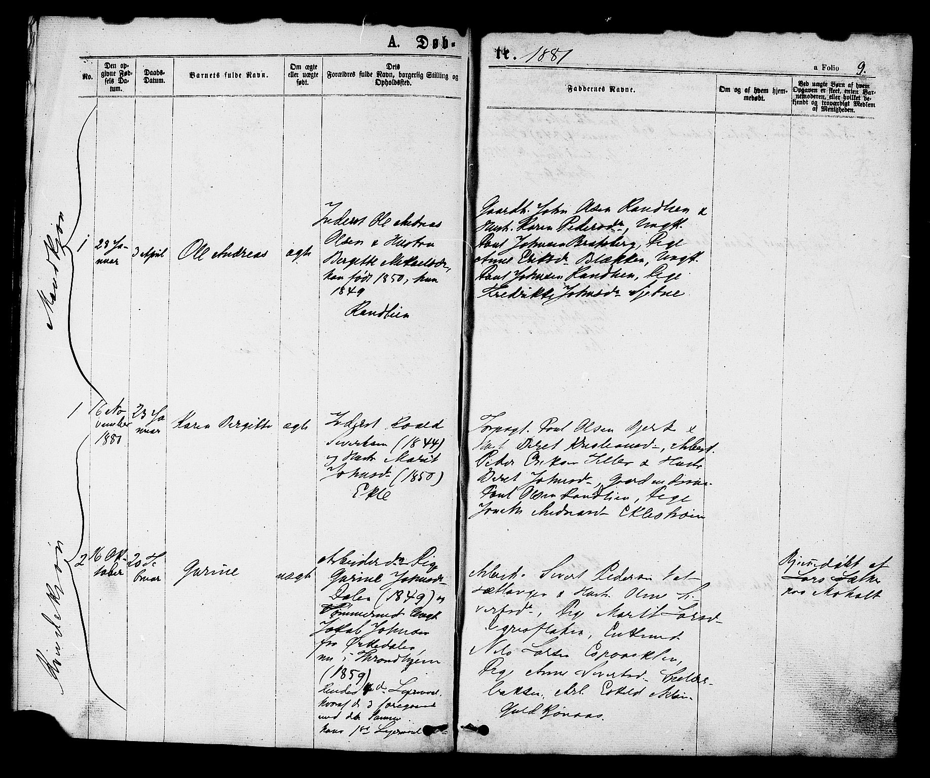 Ministerialprotokoller, klokkerbøker og fødselsregistre - Sør-Trøndelag, AV/SAT-A-1456/608/L0334: Parish register (official) no. 608A03, 1877-1886, p. 9