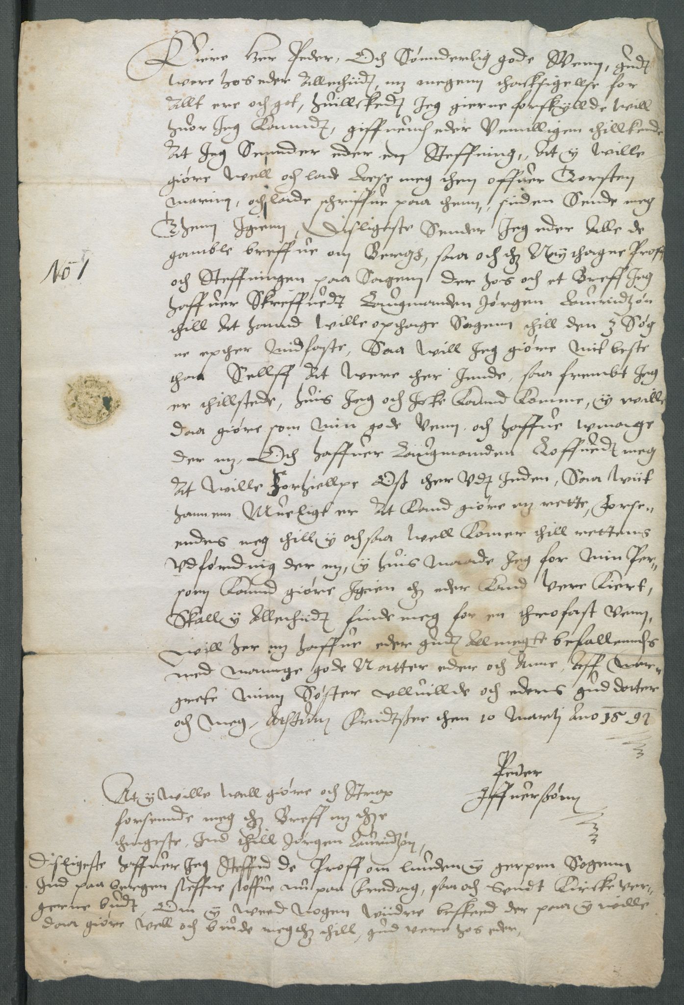 Riksarkivets diplomsamling, RA/EA-5965/F02/L0095: Dokumenter, 1592, p. 26