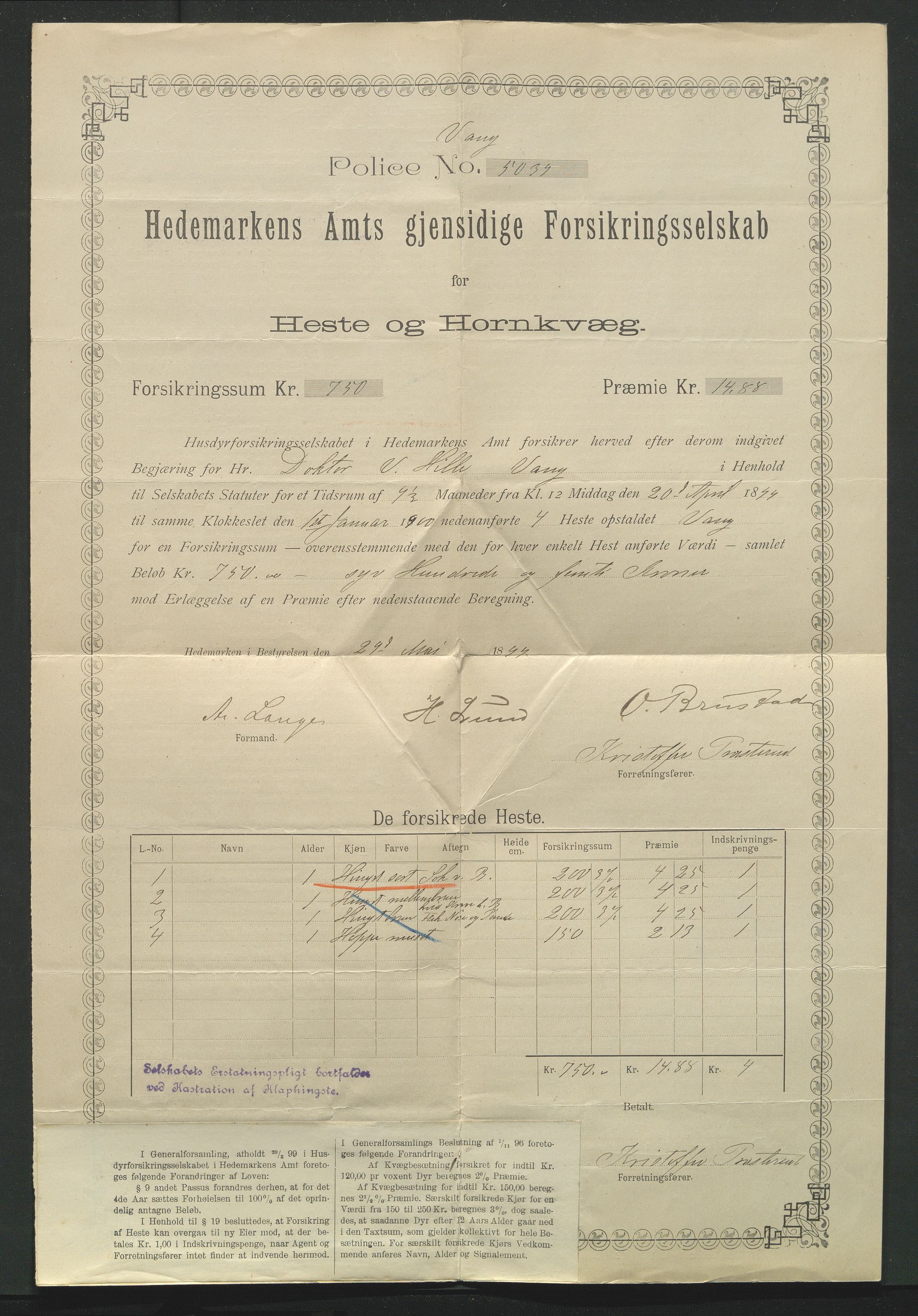 Åker i Vang, Hedmark, og familien Todderud, AV/SAH-ARK-010/E/Ec/L0001: Korrespondanse ordnet etter emne, 1772-1907, p. 251