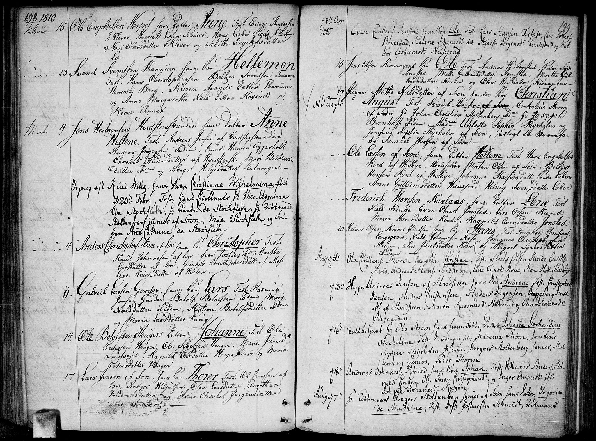 Vestby prestekontor Kirkebøker, SAO/A-10893/F/Fa/L0004: Parish register (official) no. I 4, 1797-1813, p. 198-199