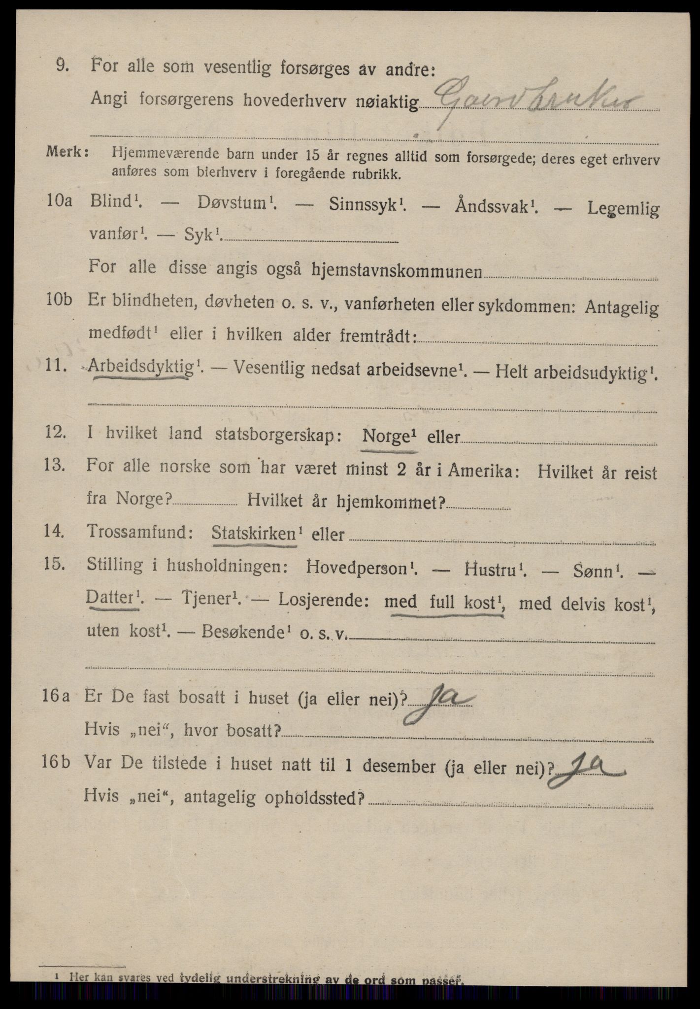 SAT, 1920 census for Sunnylven, 1920, p. 915