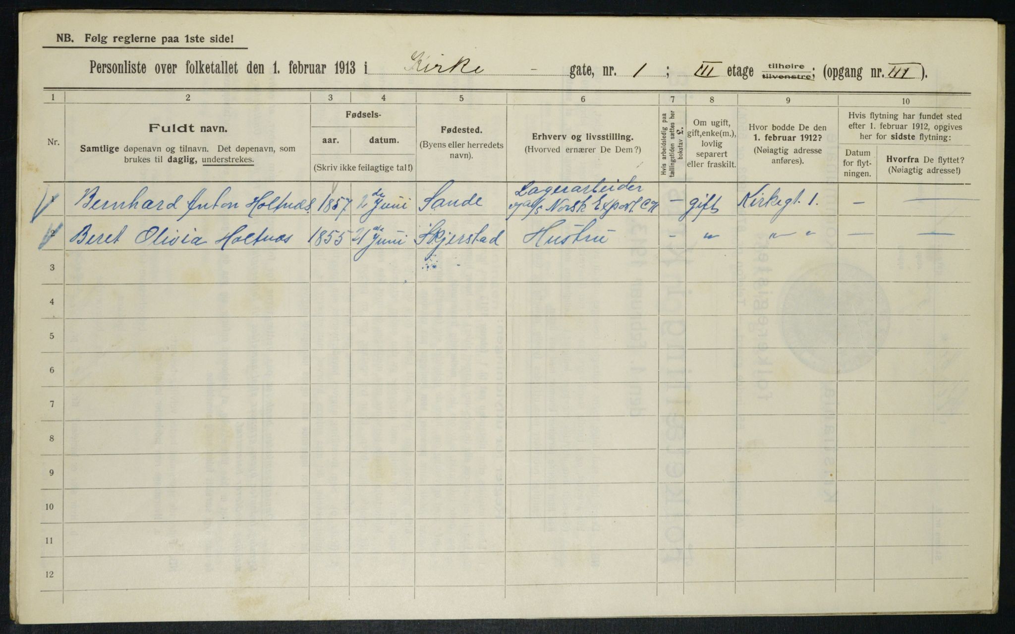 OBA, Municipal Census 1913 for Kristiania, 1913, p. 49465