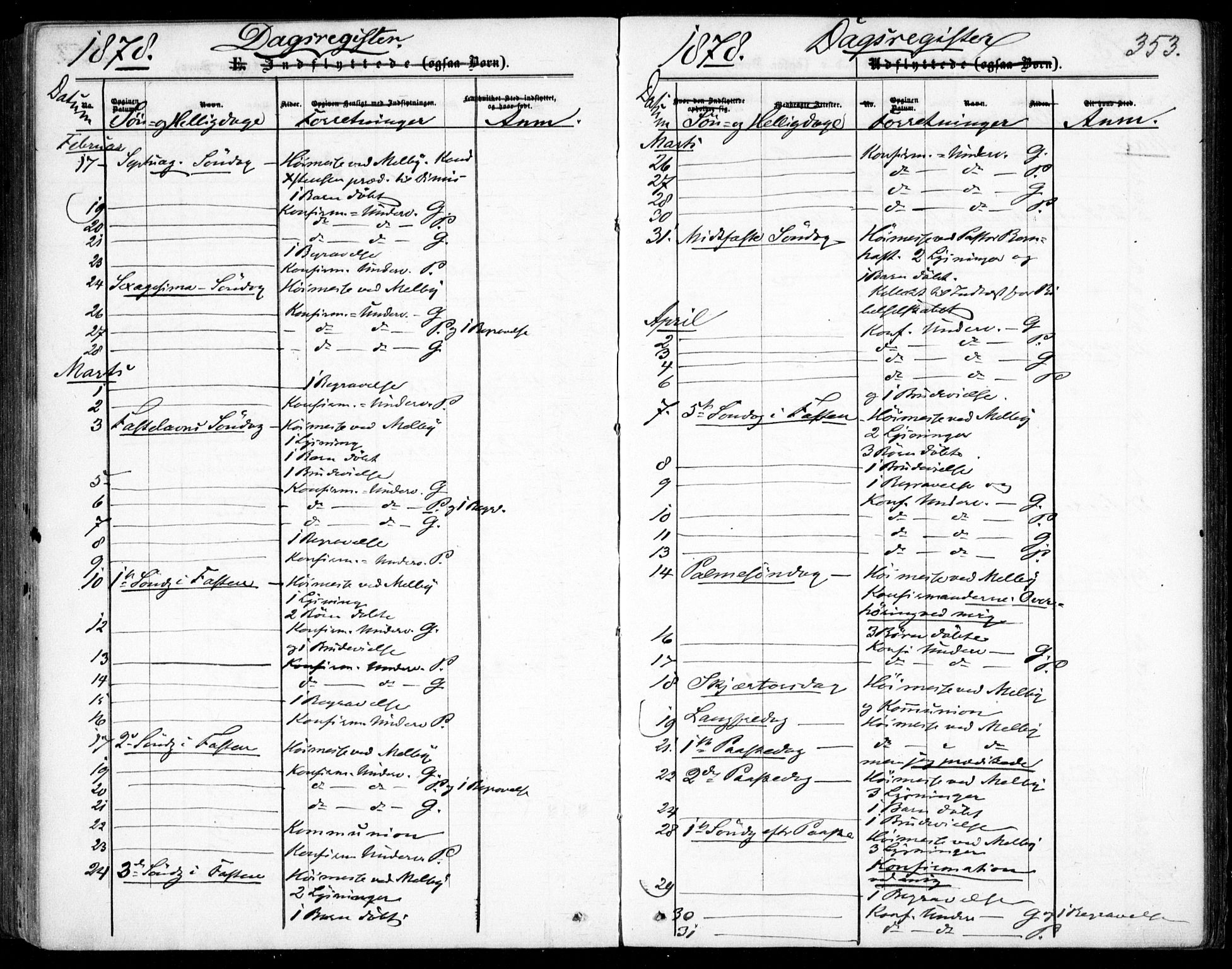 Garnisonsmenigheten Kirkebøker, SAO/A-10846/F/Fa/L0011: Parish register (official) no. 11, 1870-1880, p. 353