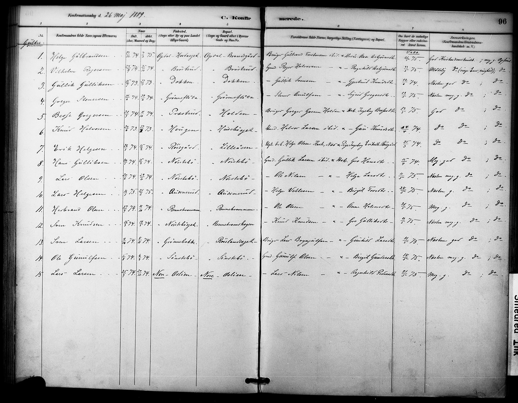 Nore kirkebøker, AV/SAKO-A-238/F/Fc/L0004: Parish register (official) no. III 4, 1885-1898, p. 96