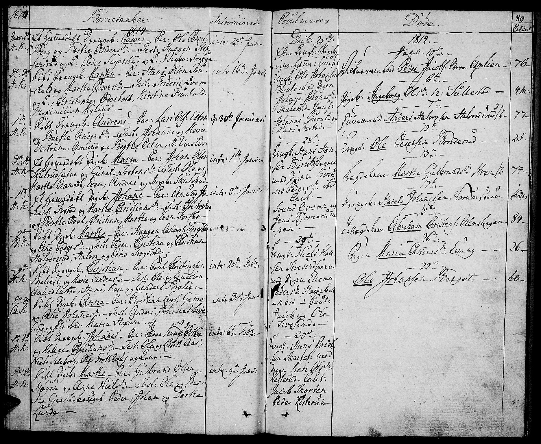 Toten prestekontor, AV/SAH-PREST-102/H/Ha/Haa/L0008: Parish register (official) no. 8, 1809-1814, p. 89