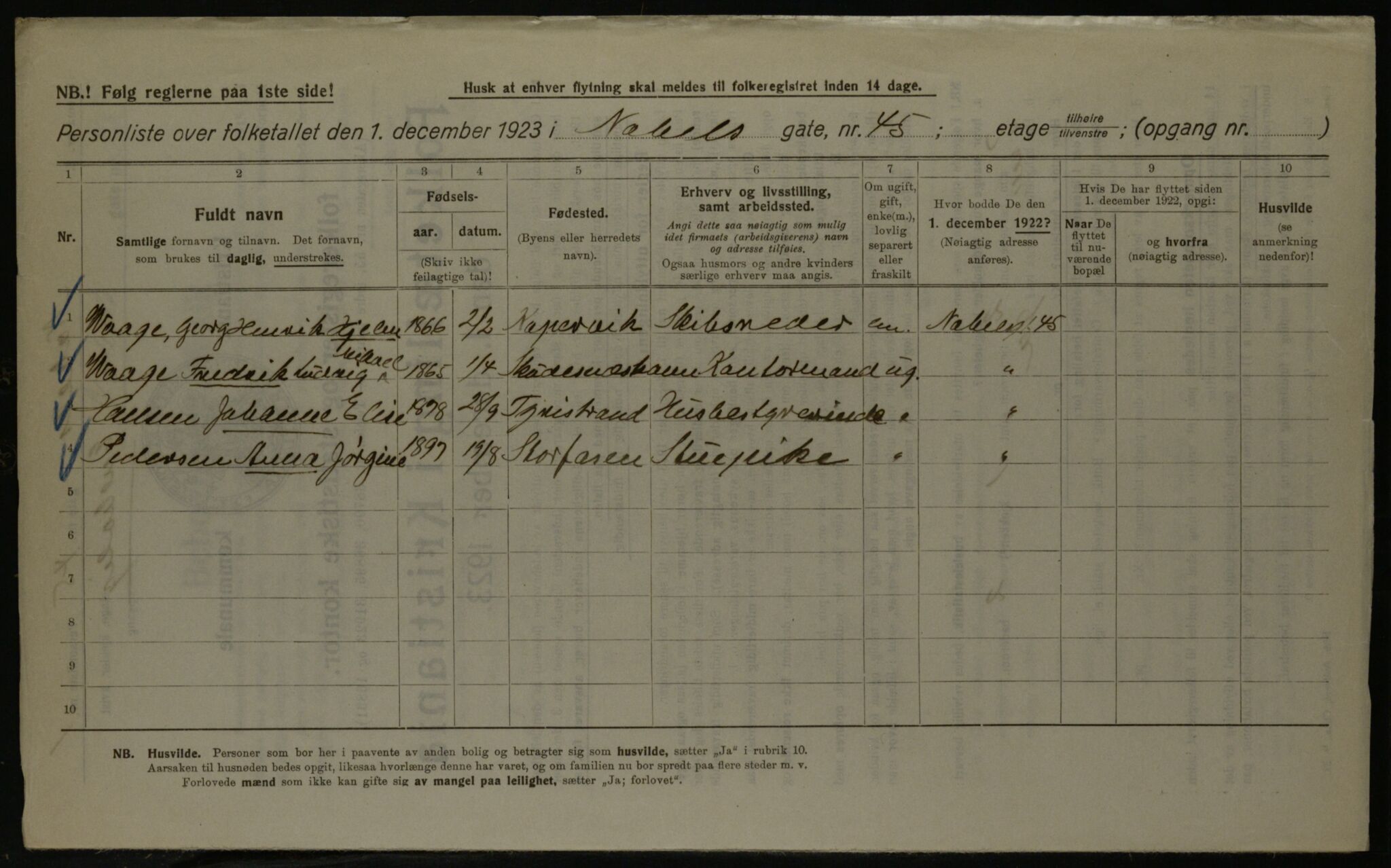 OBA, Municipal Census 1923 for Kristiania, 1923, p. 78584