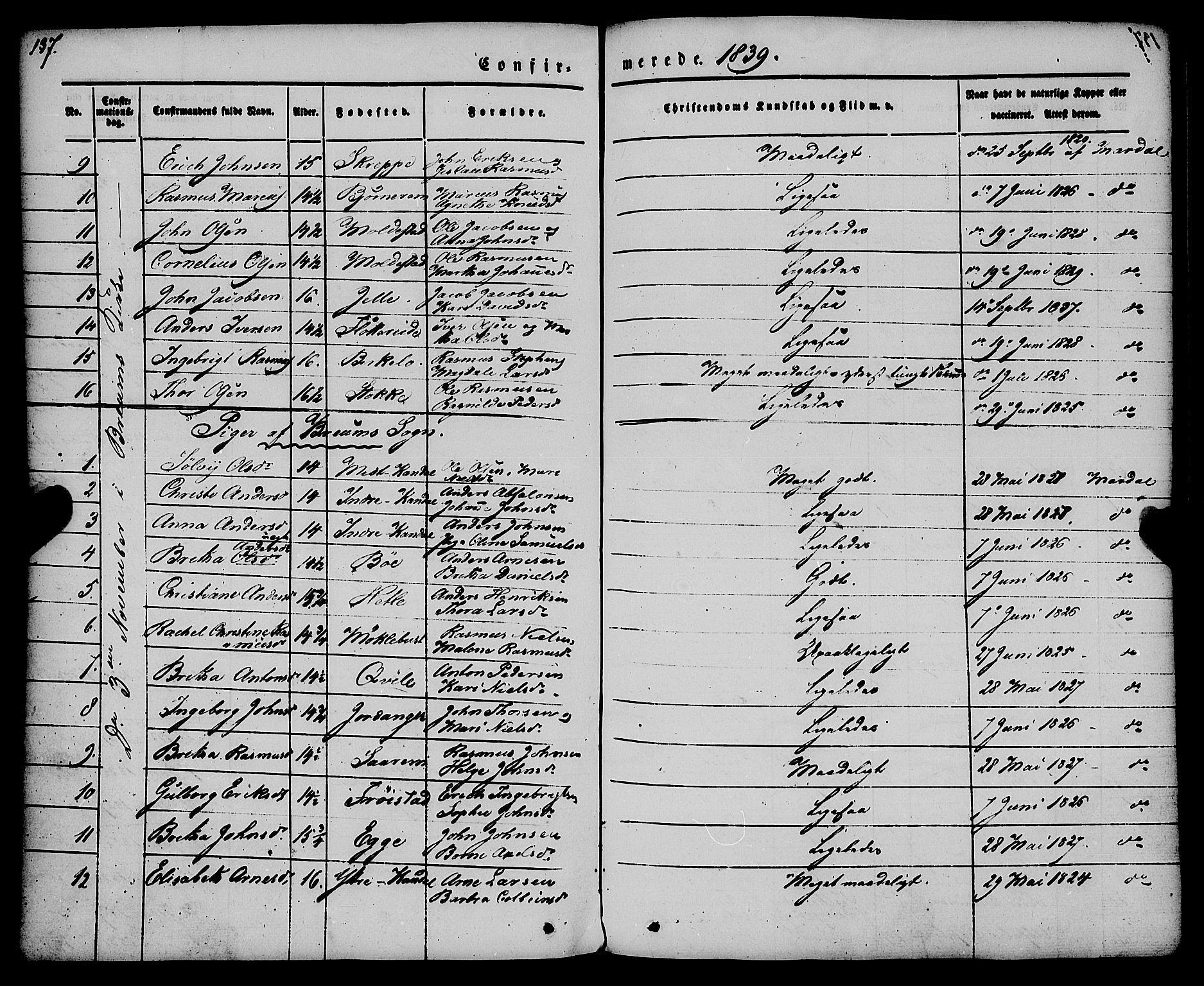 Gloppen sokneprestembete, AV/SAB-A-80101/H/Haa/Haaa/L0008: Parish register (official) no. A 8, 1837-1855, p. 137