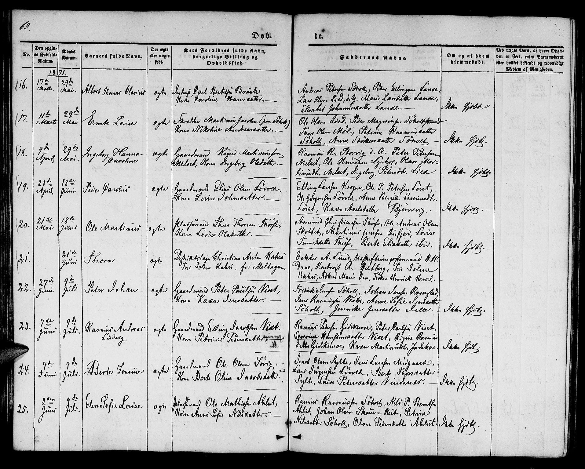 Ministerialprotokoller, klokkerbøker og fødselsregistre - Møre og Romsdal, AV/SAT-A-1454/522/L0324: Parish register (copy) no. 522C03, 1854-1871, p. 63