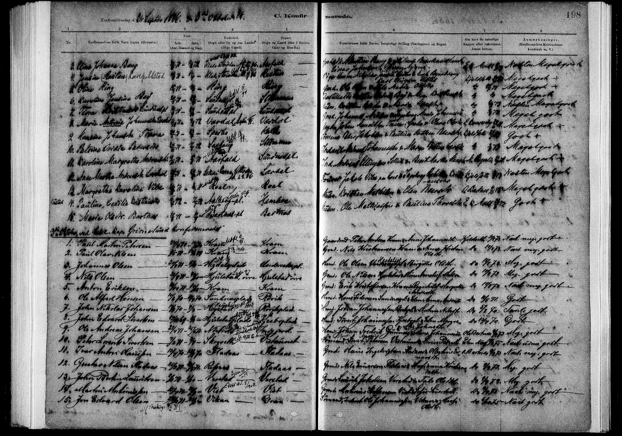 Ministerialprotokoller, klokkerbøker og fødselsregistre - Nord-Trøndelag, AV/SAT-A-1458/730/L0285: Parish register (official) no. 730A10, 1879-1914, p. 198