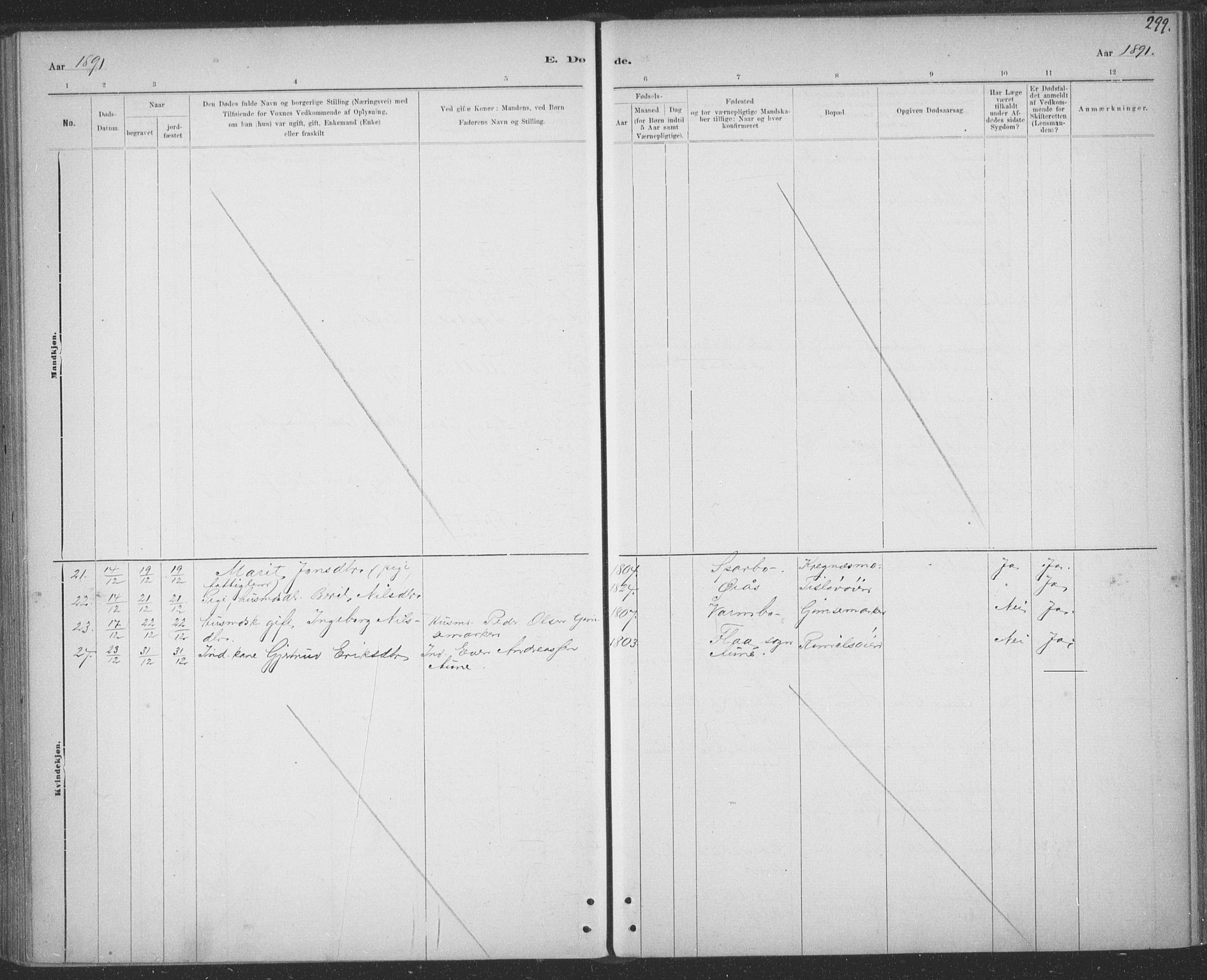 Ministerialprotokoller, klokkerbøker og fødselsregistre - Sør-Trøndelag, AV/SAT-A-1456/691/L1085: Parish register (official) no. 691A17, 1887-1908, p. 299