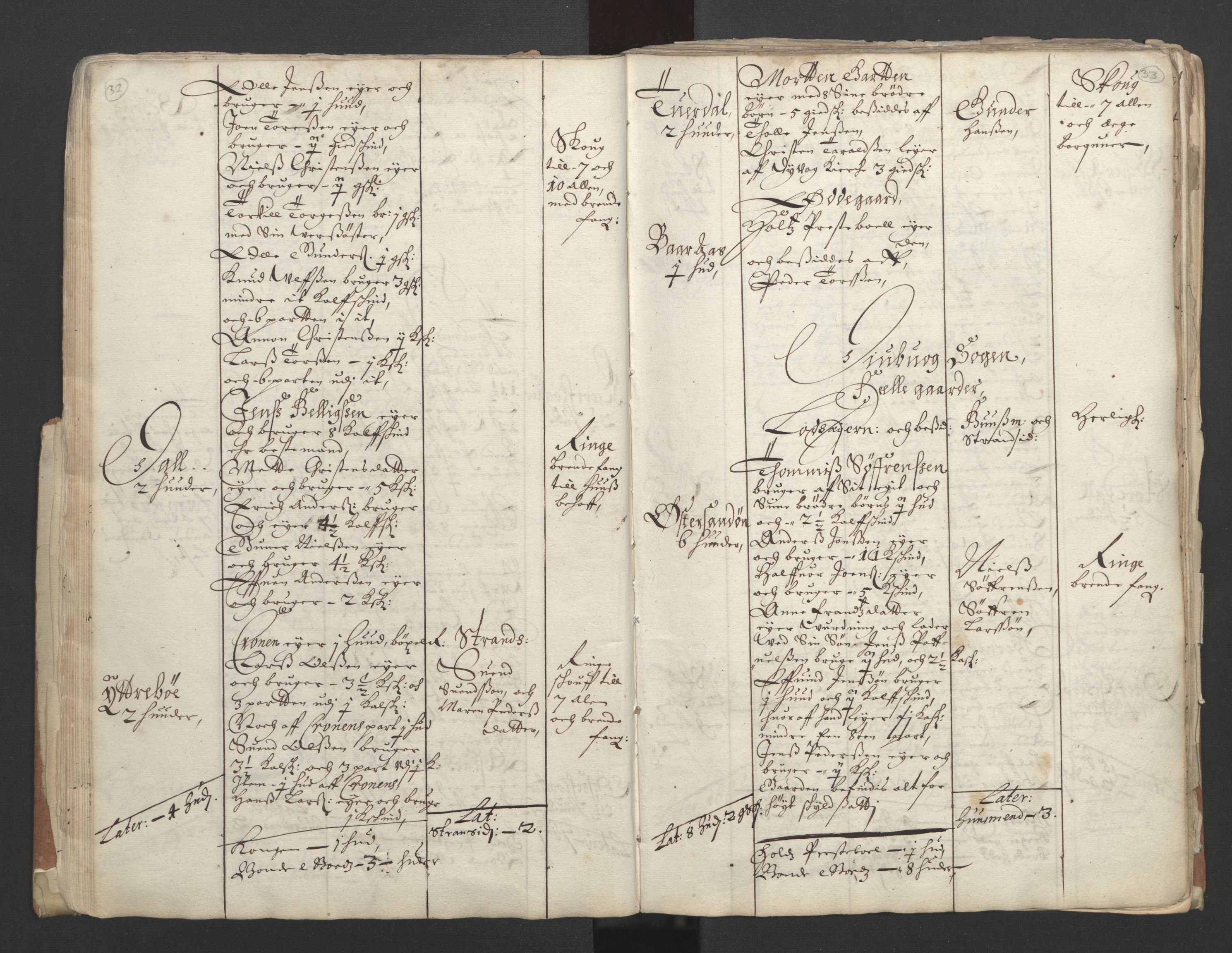 Rentekammeret inntil 1814, Realistisk ordnet avdeling, AV/RA-EA-4070/L/L0020/0002: Agder lagdømme: / Alminnelig jordebok. Nedenes len, 1661, p. 32-33