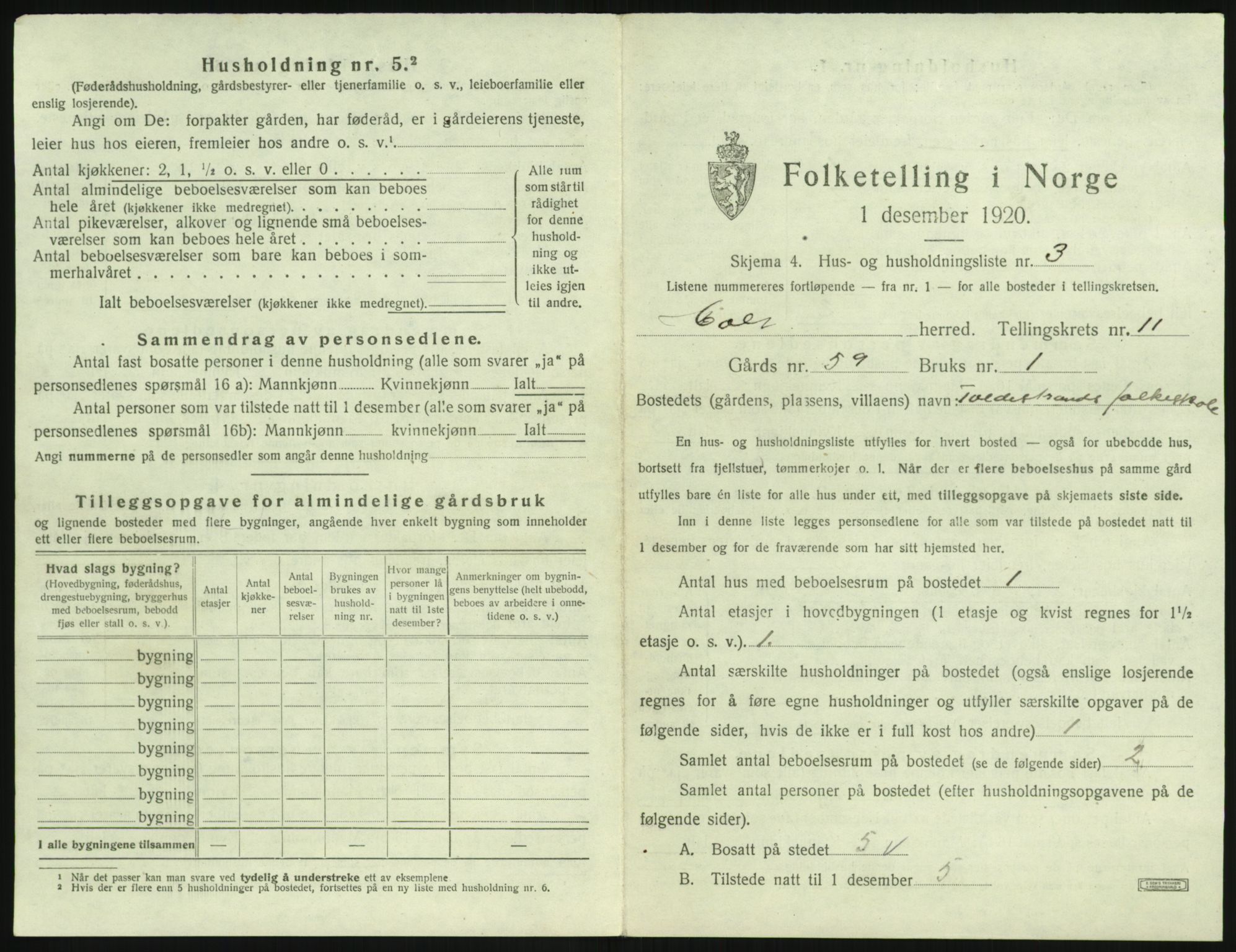 SAK, 1920 census for Holt, 1920, p. 1036