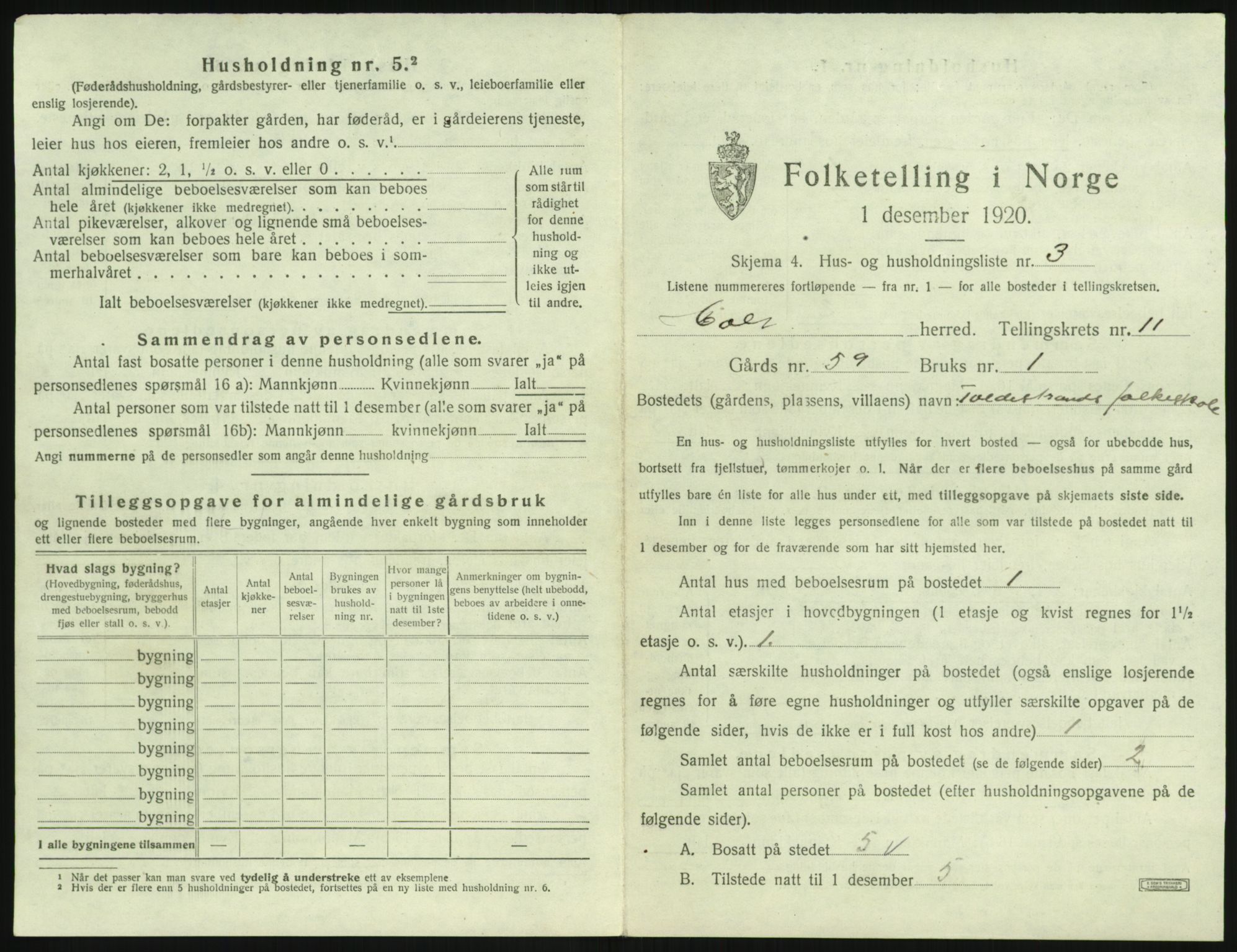 SAK, 1920 census for Holt, 1920, p. 1036