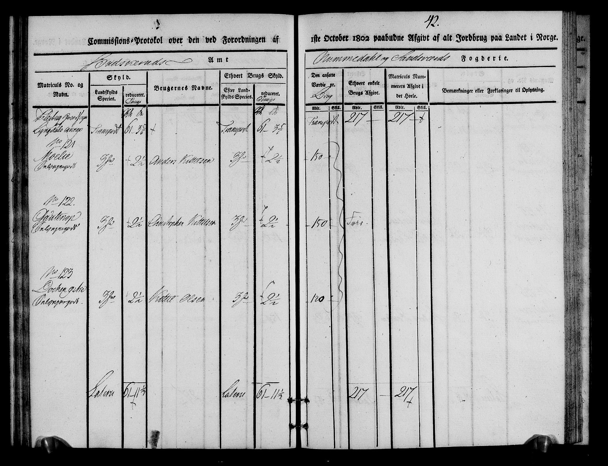 Rentekammeret inntil 1814, Realistisk ordnet avdeling, AV/RA-EA-4070/N/Ne/Nea/L0055: Numedal og Sandsvær fogderi. Kommisjonsprotokoll for Flesberg prestegjeld, 1803, p. 43