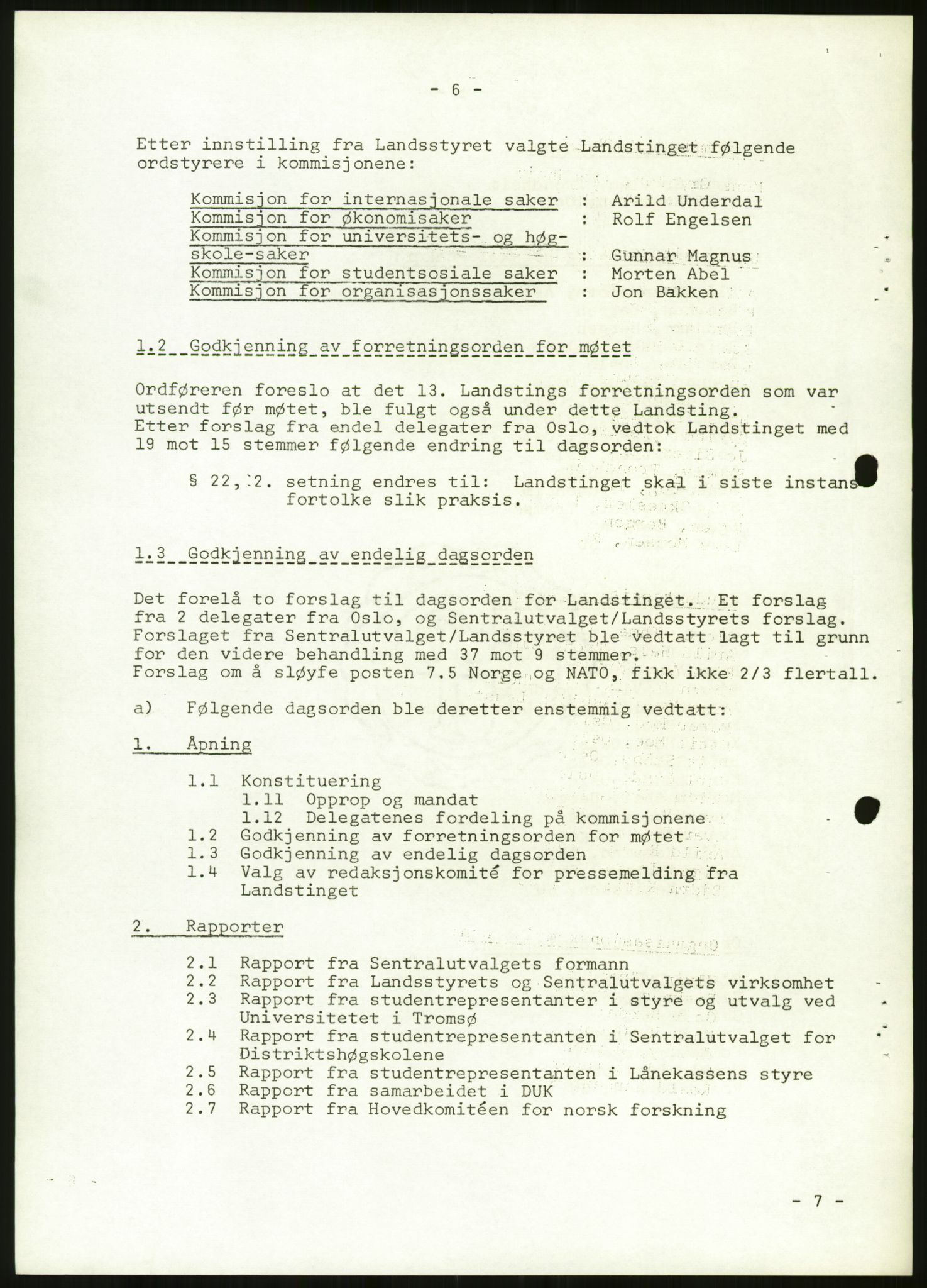 Norsk Studentunion, AV/RA-PA-0794/Fg/L0067: Landstinget, 1968-1979