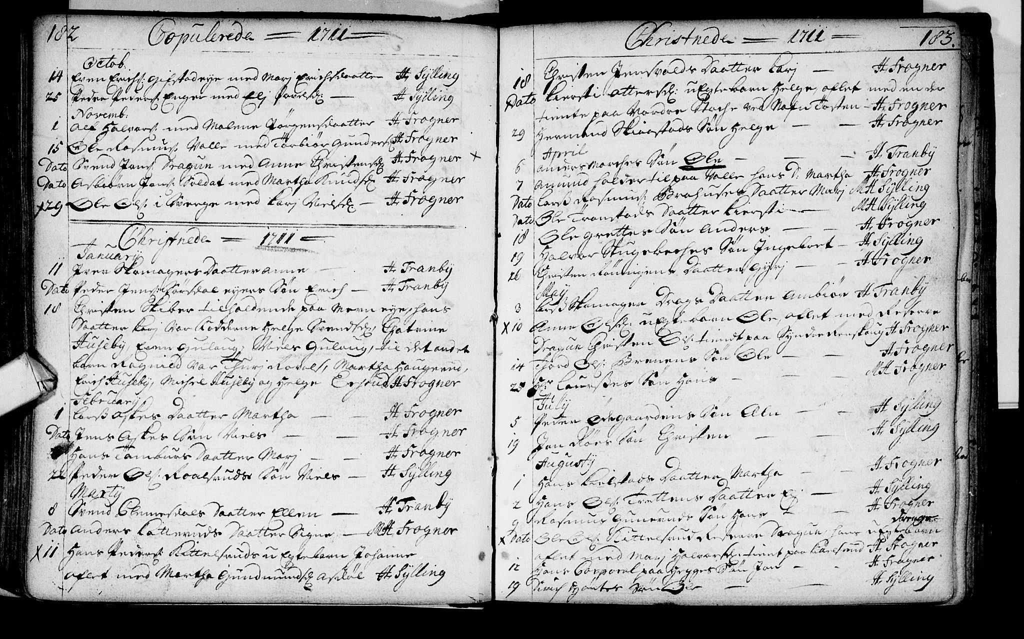 Lier kirkebøker, AV/SAKO-A-230/F/Fa/L0002: Parish register (official) no. I 2, 1701-1726, p. 182-183