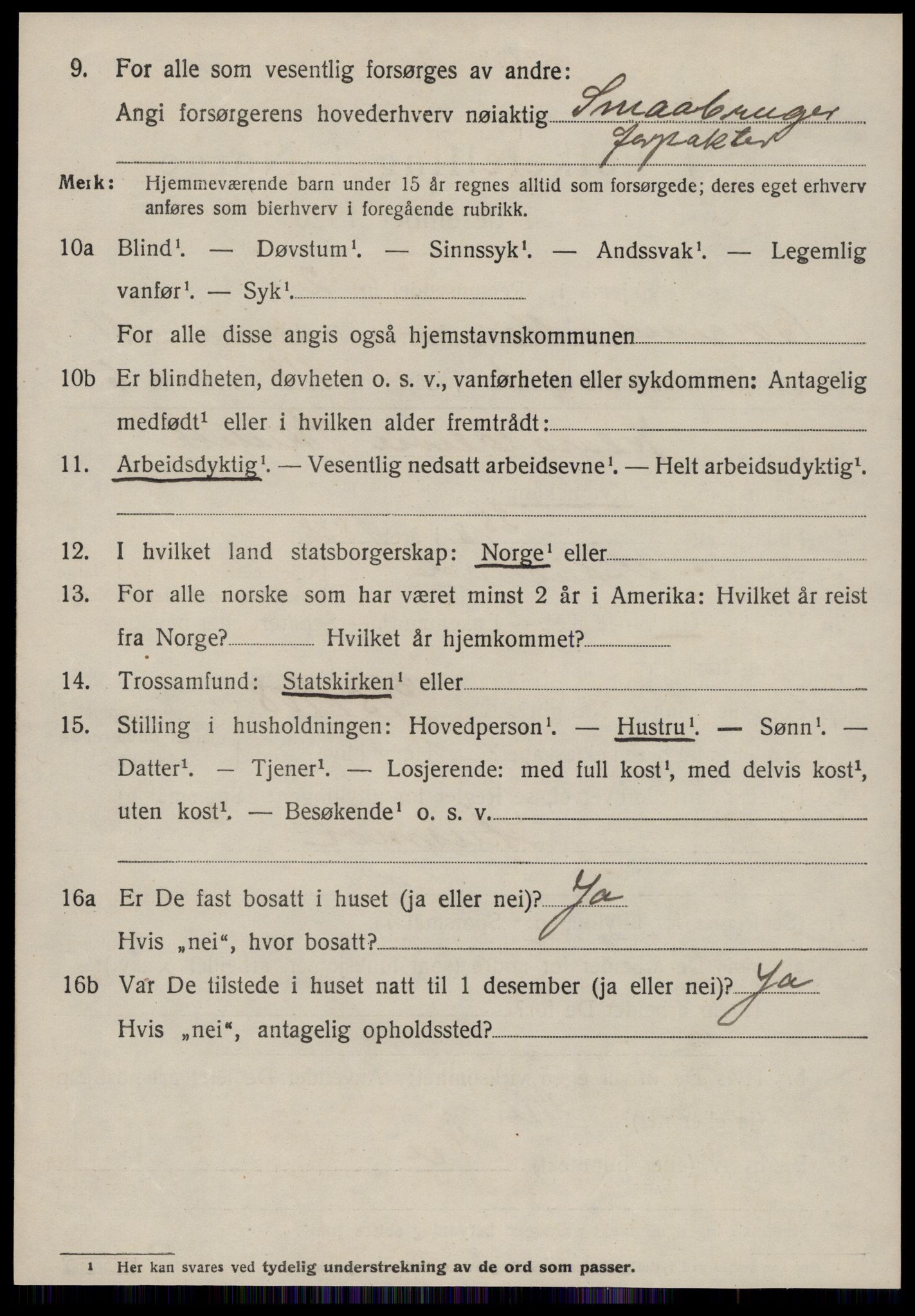 SAT, 1920 census for Borgund, 1920, p. 9841