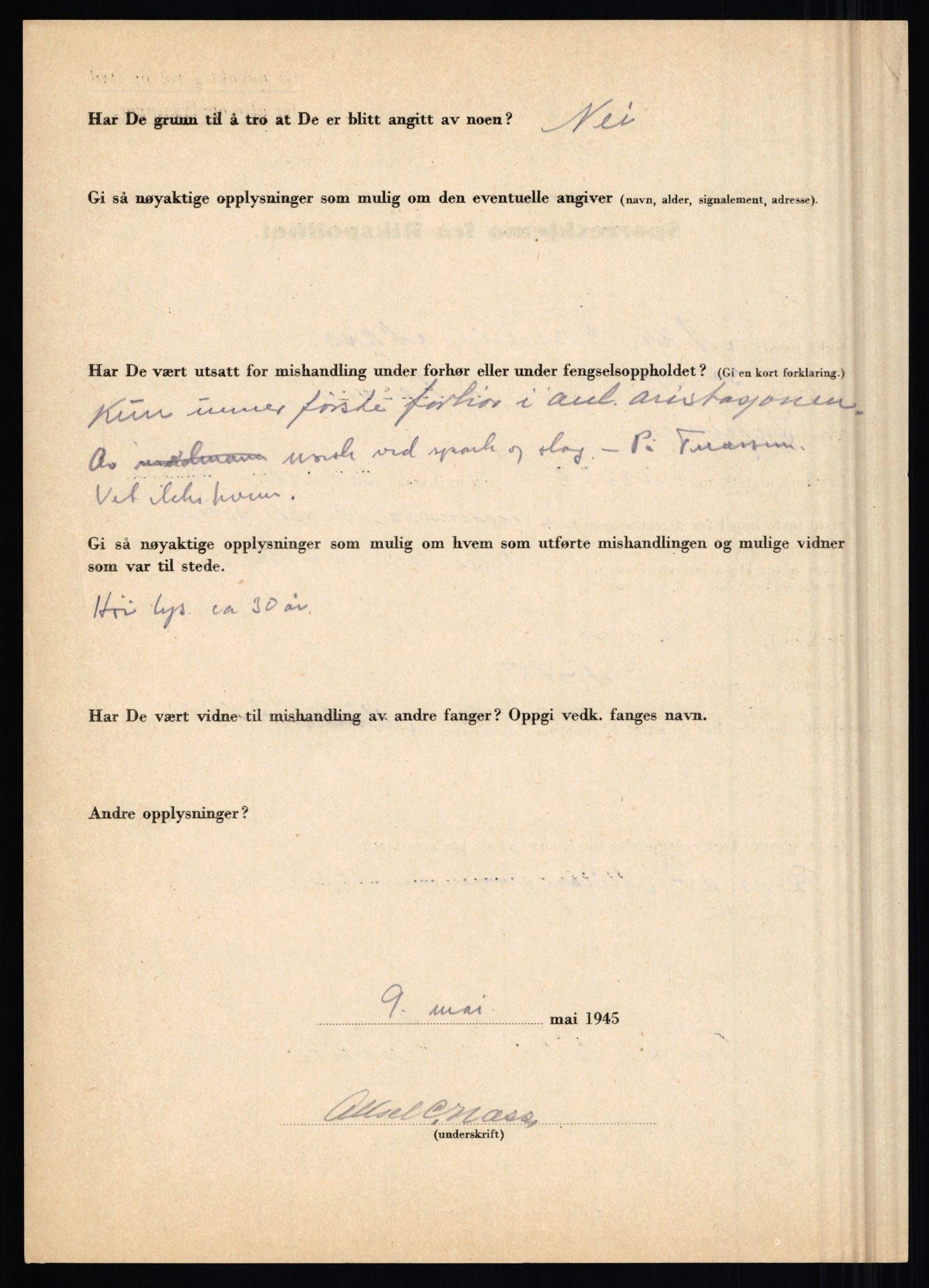 Rikspolitisjefen, AV/RA-S-1560/L/L0012: Mogensen, Øivind - Noraas, Lars, 1940-1945, p. 411