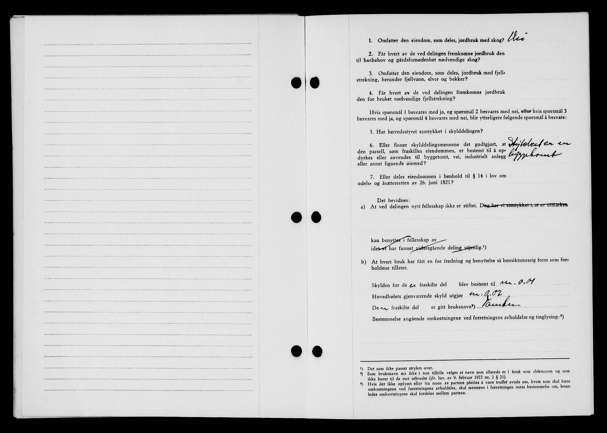 Flekkefjord sorenskriveri, SAK/1221-0001/G/Gb/Gba/L0058: Mortgage book no. A-6, 1942-1944, Diary no: : 77/1943