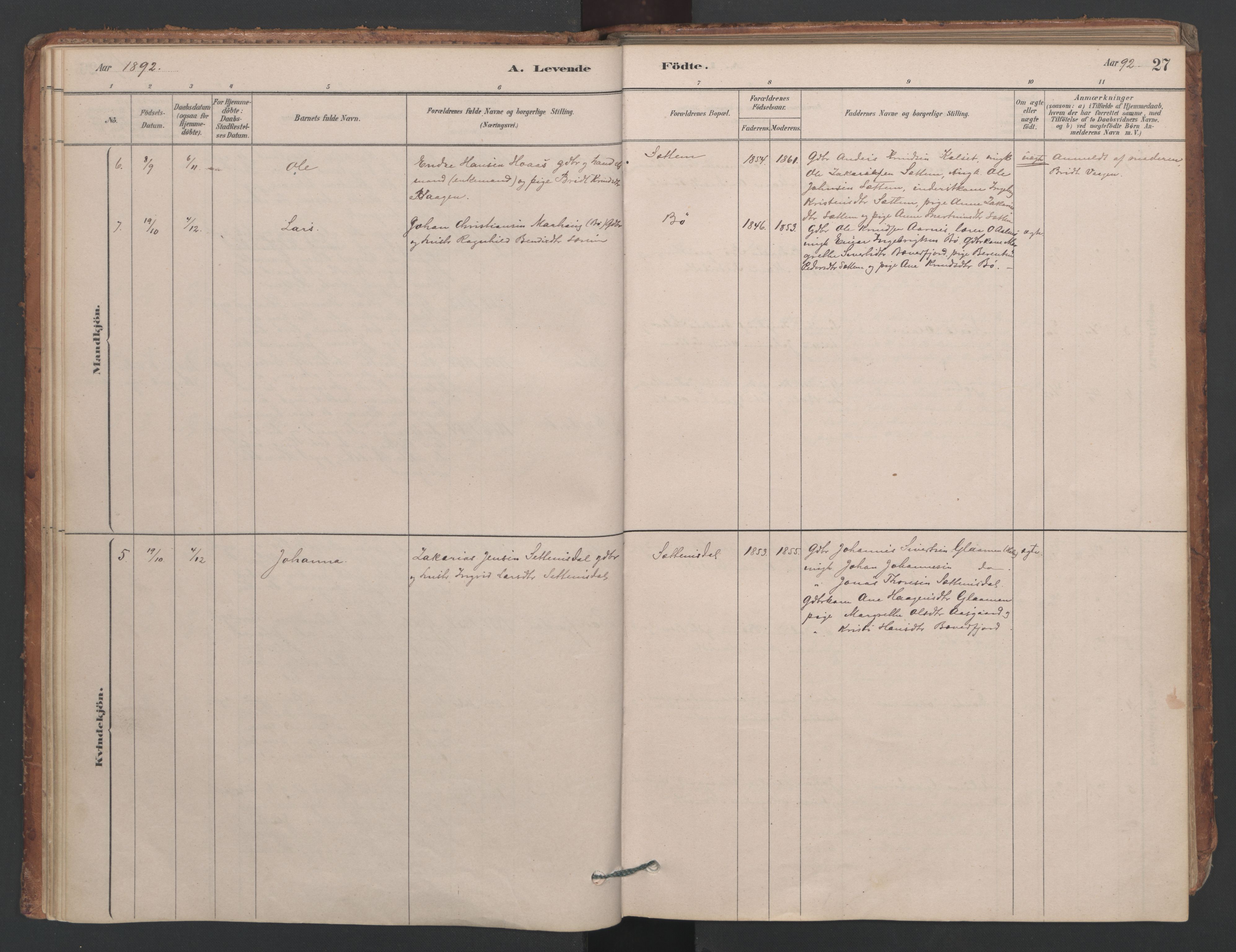 Ministerialprotokoller, klokkerbøker og fødselsregistre - Møre og Romsdal, AV/SAT-A-1454/594/L1036: Parish register (official) no. 594A02 (?), 1879-1910, p. 27