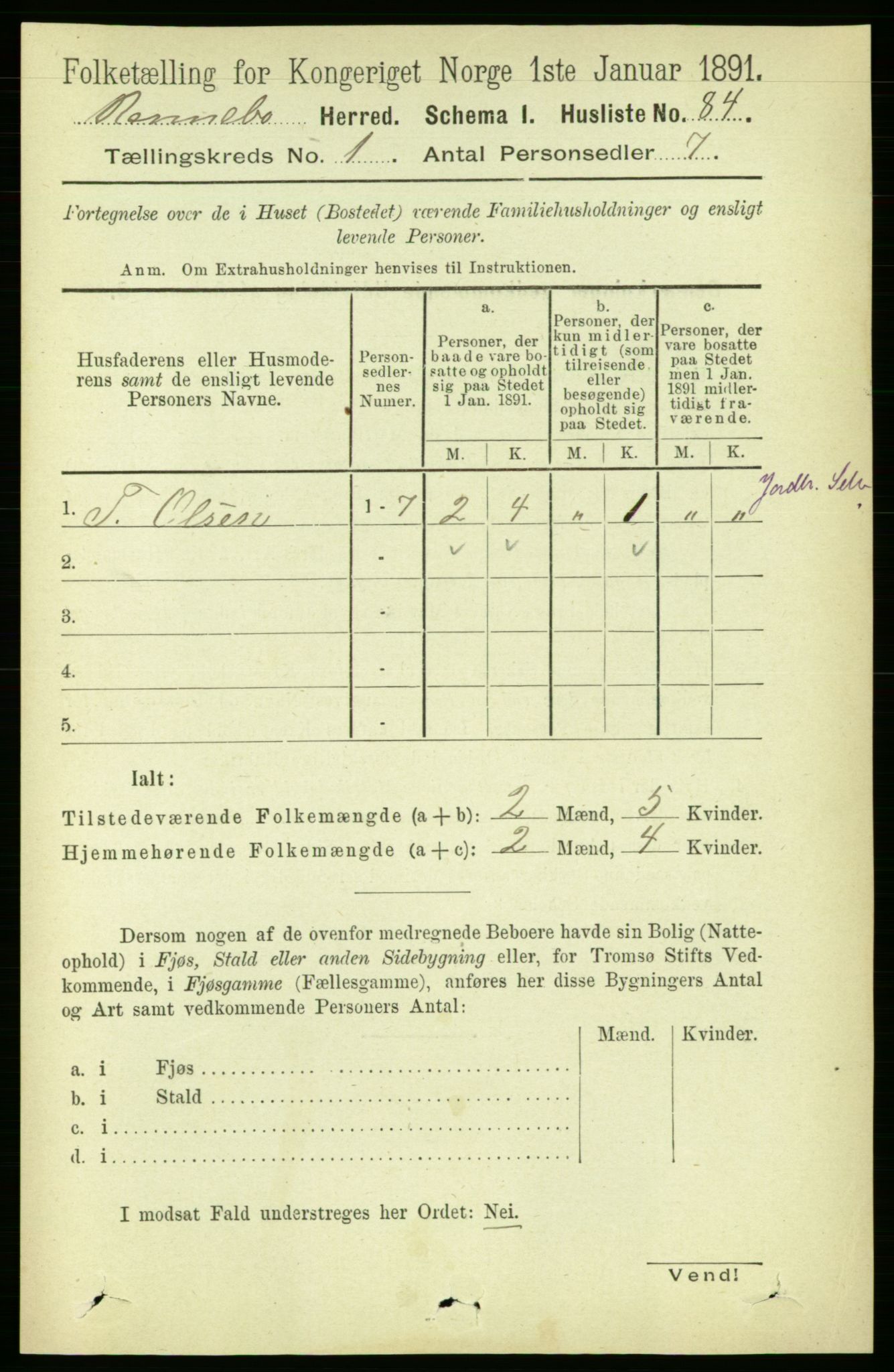 RA, 1891 census for 1635 Rennebu, 1891, p. 102